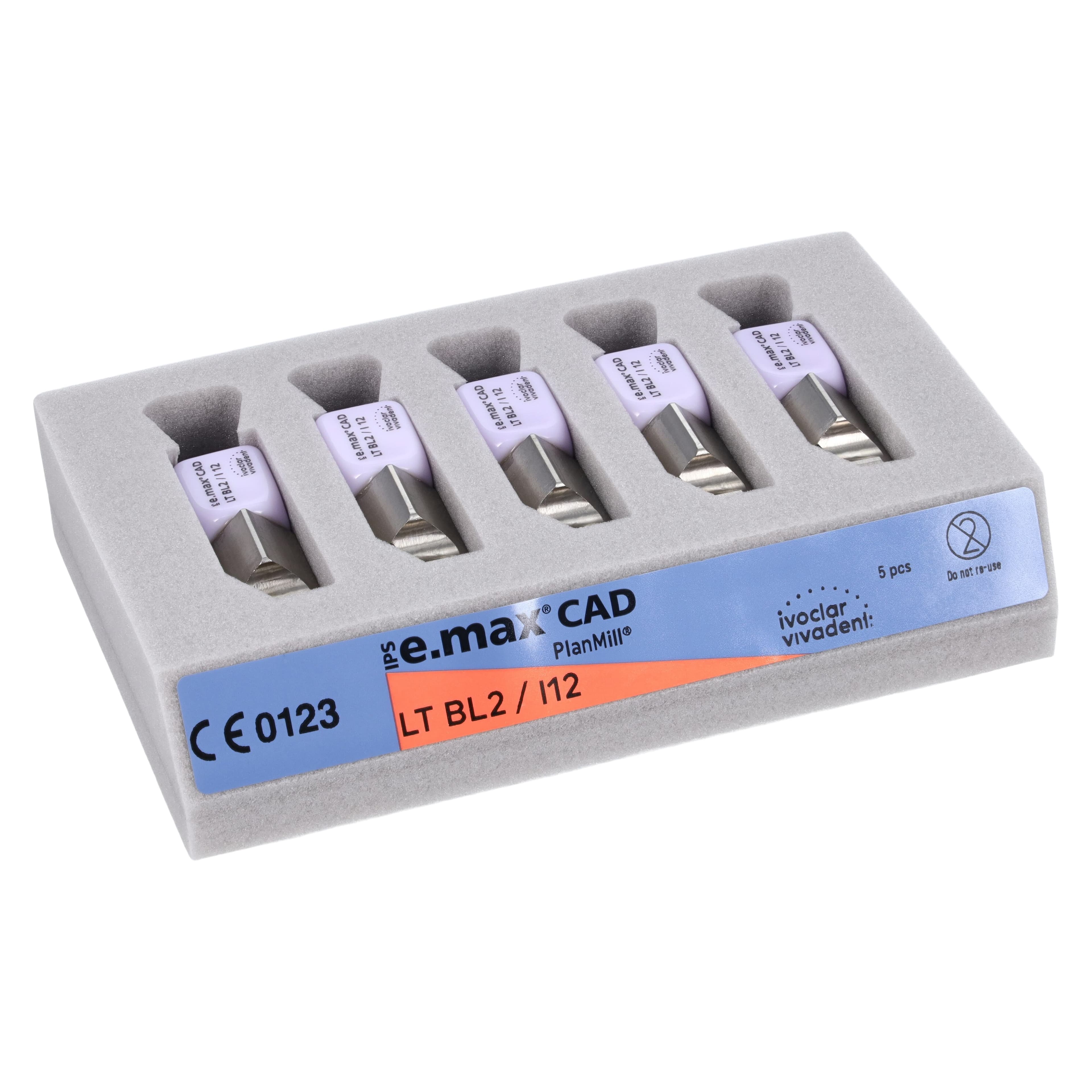 IPS e.max CAD PlanMill Blocks, Low Translucency (LT), Shade BL2, Size I12, 5/Box thumbnail 3