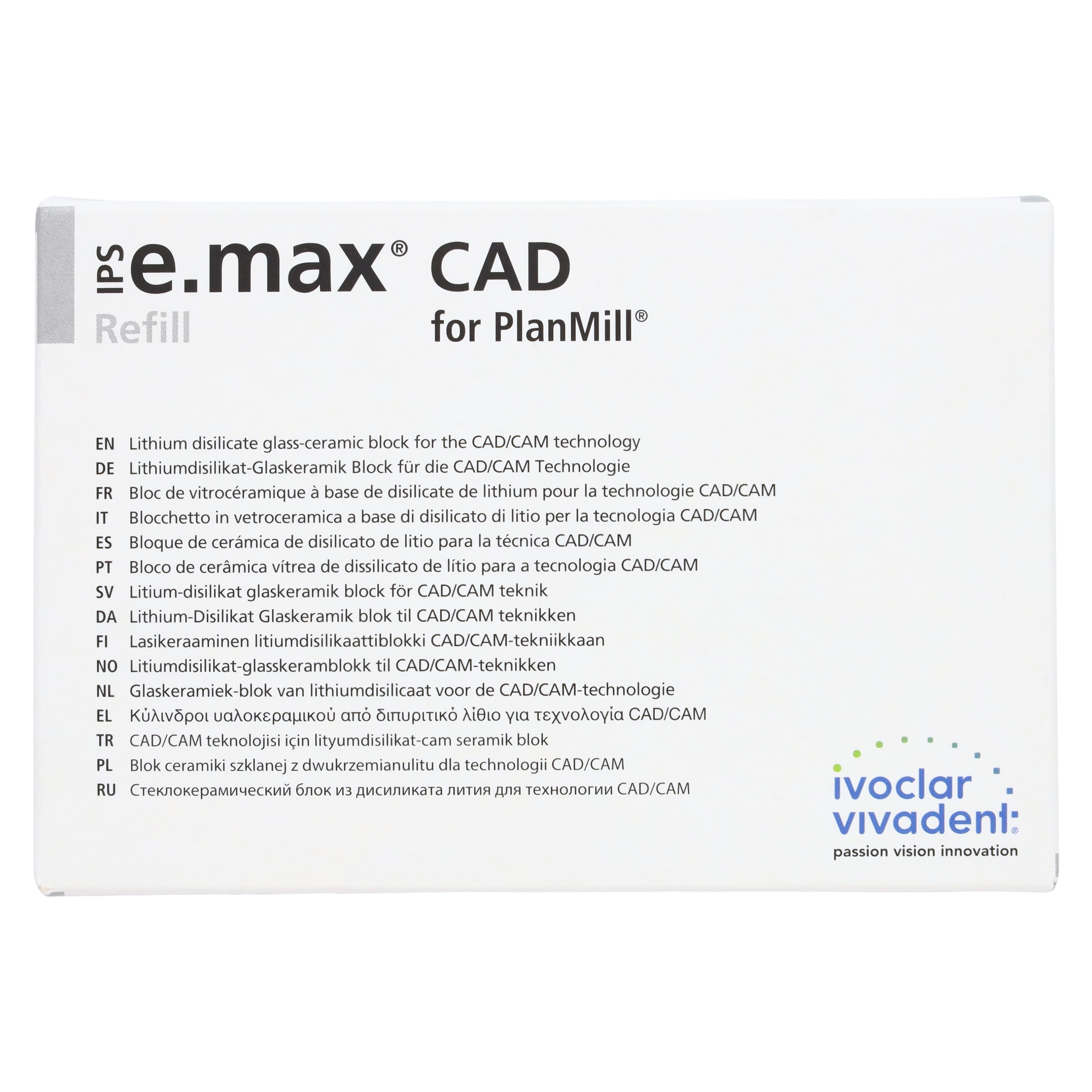 IPS e.max CAD PlanMill Blocks, Low Translucency (LT), Shade BL2, Size I12, 5/Box thumbnail 4