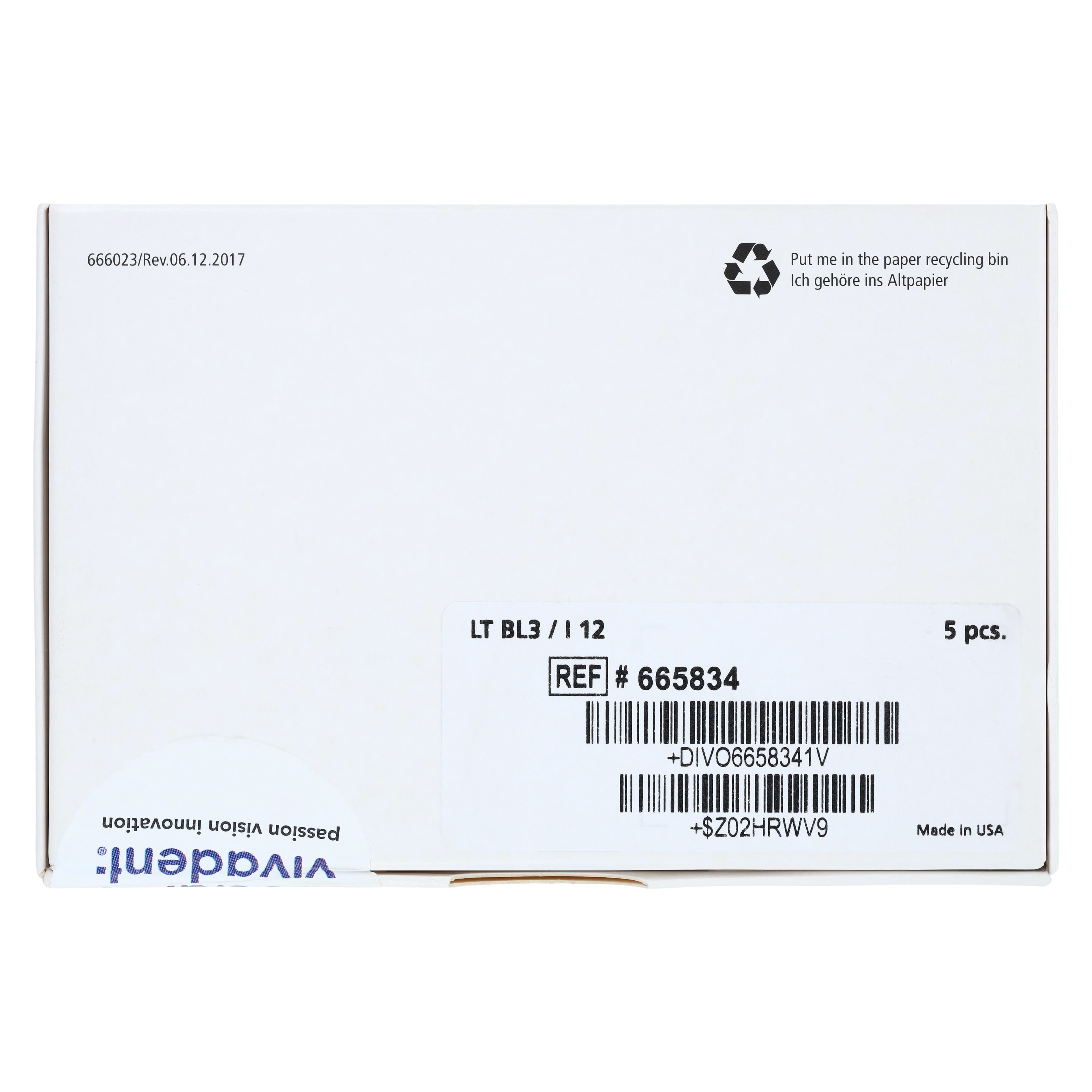 IPS e.max CAD PlanMill Blocks LT I12 Shade BL3, Low Translucency, Lithium Disilicate, 5/Box thumbnail 7