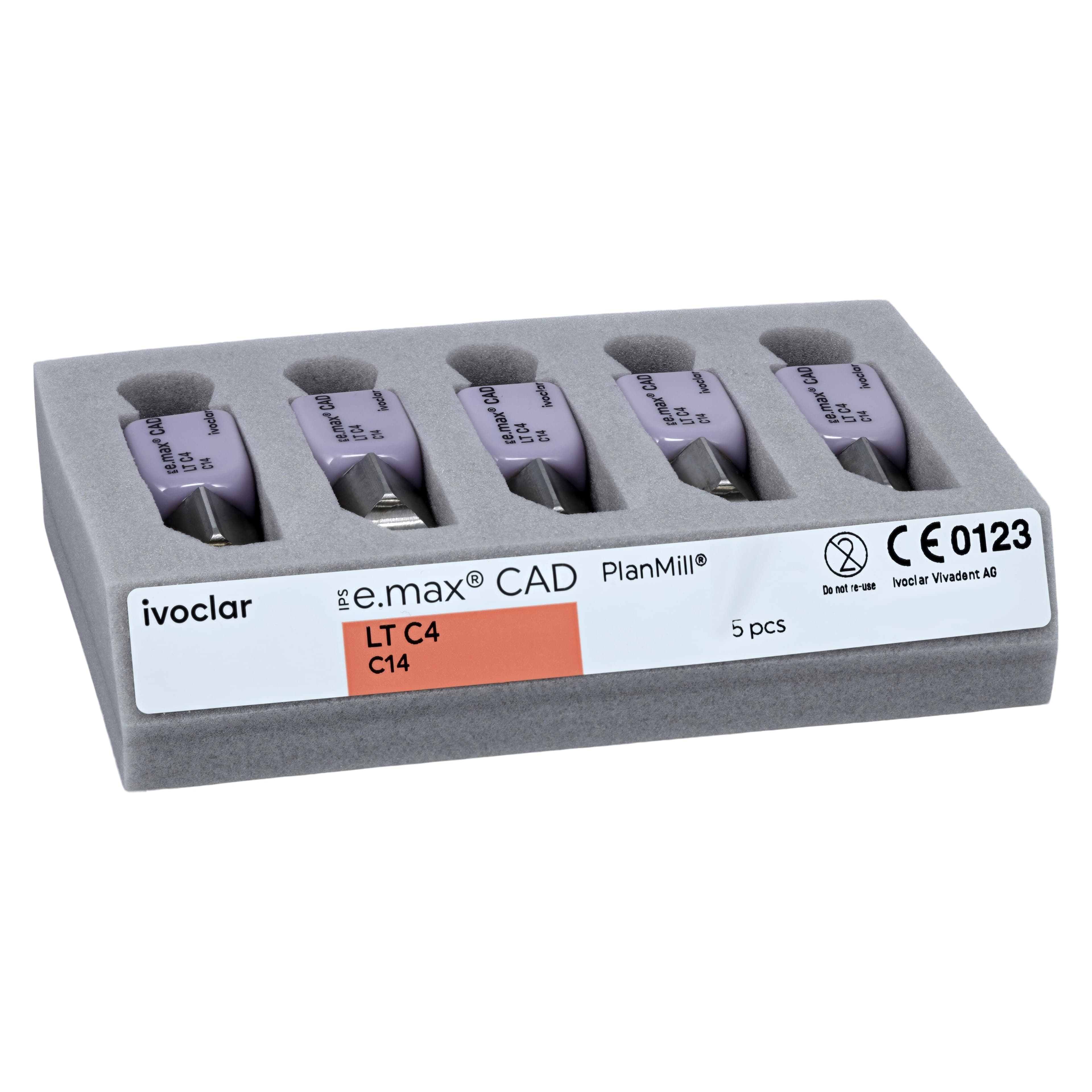 IPS e.max CAD PlanMill Milling Blocks, Low Translucency (LT), Shade C4, Size C14, 5/Box thumbnail 3