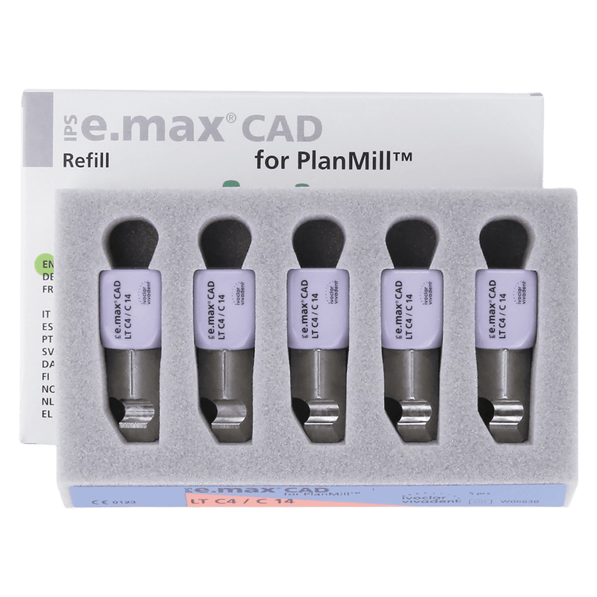 IPS e.max CAD PlanMill Milling Blocks, Low Translucency (LT), Shade C4, Size C14, 5/Box thumbnail 2