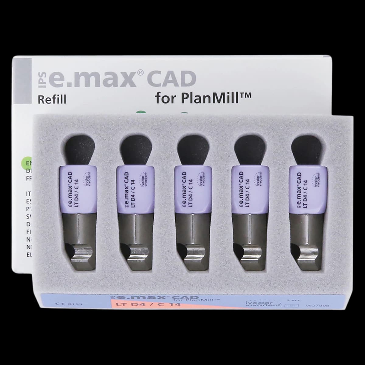 IPS e.max CAD PlanMill LT D4 C14 Milling Blocks, Low Translucency, Shade D4, 5/Box thumbnail 2