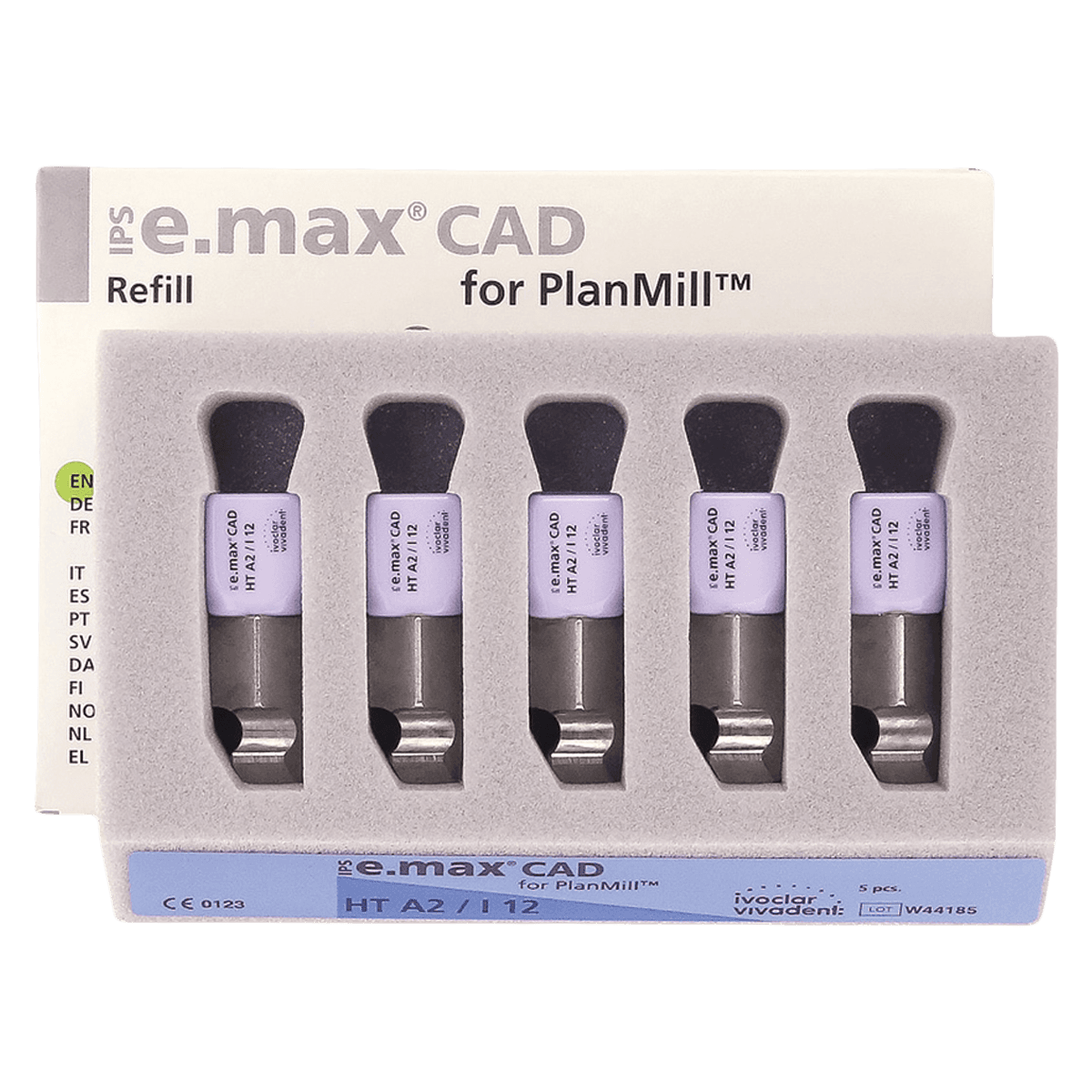 IPS e.max CAD PlanMill HT A2 I12 Milling Blocks, High Translucency, Shade A2, 5/Box thumbnail 2