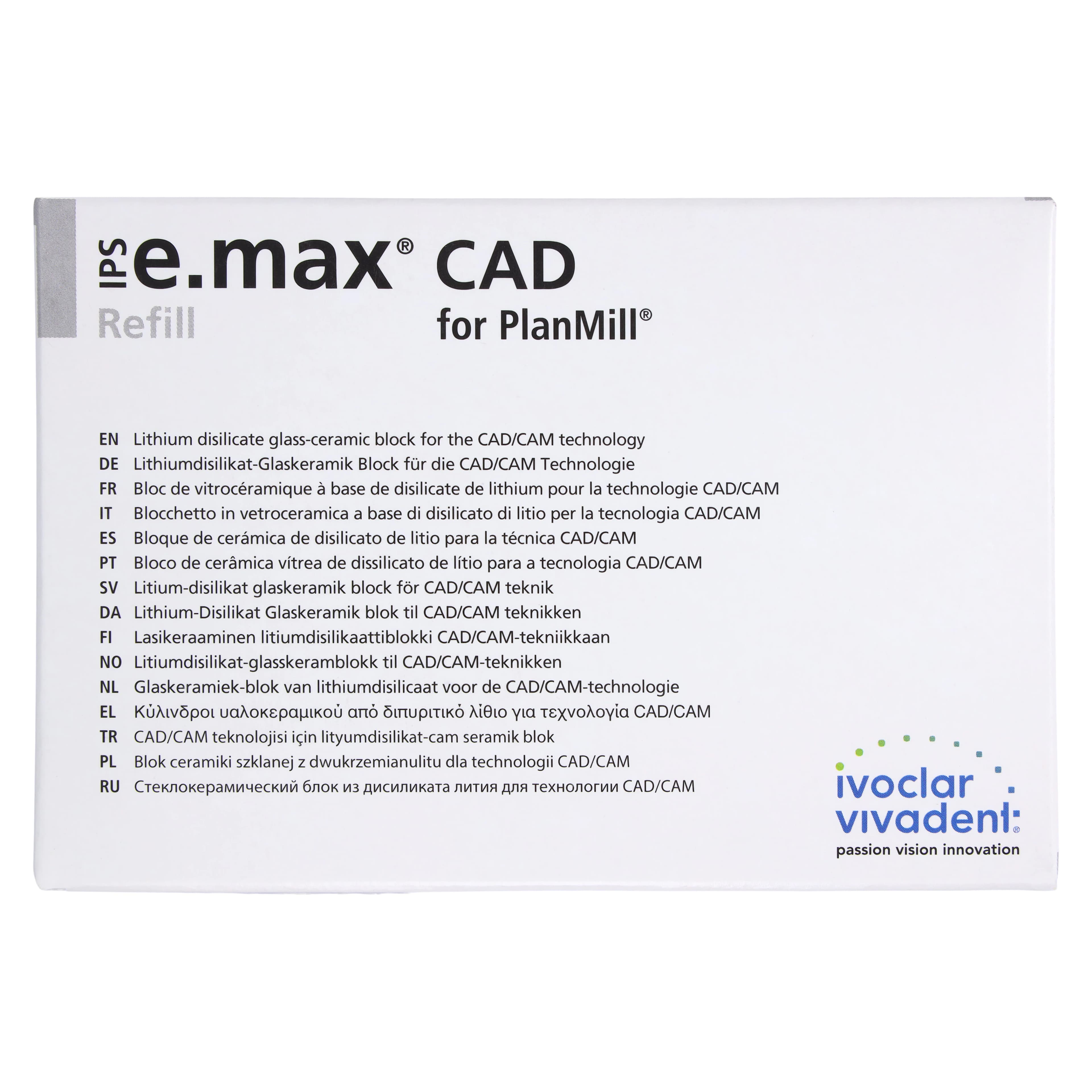 IPS e.max CAD PlanMill Blocks HT I12 D3, High Translucency, Lithium Disilicate, Pack of 5 thumbnail 4