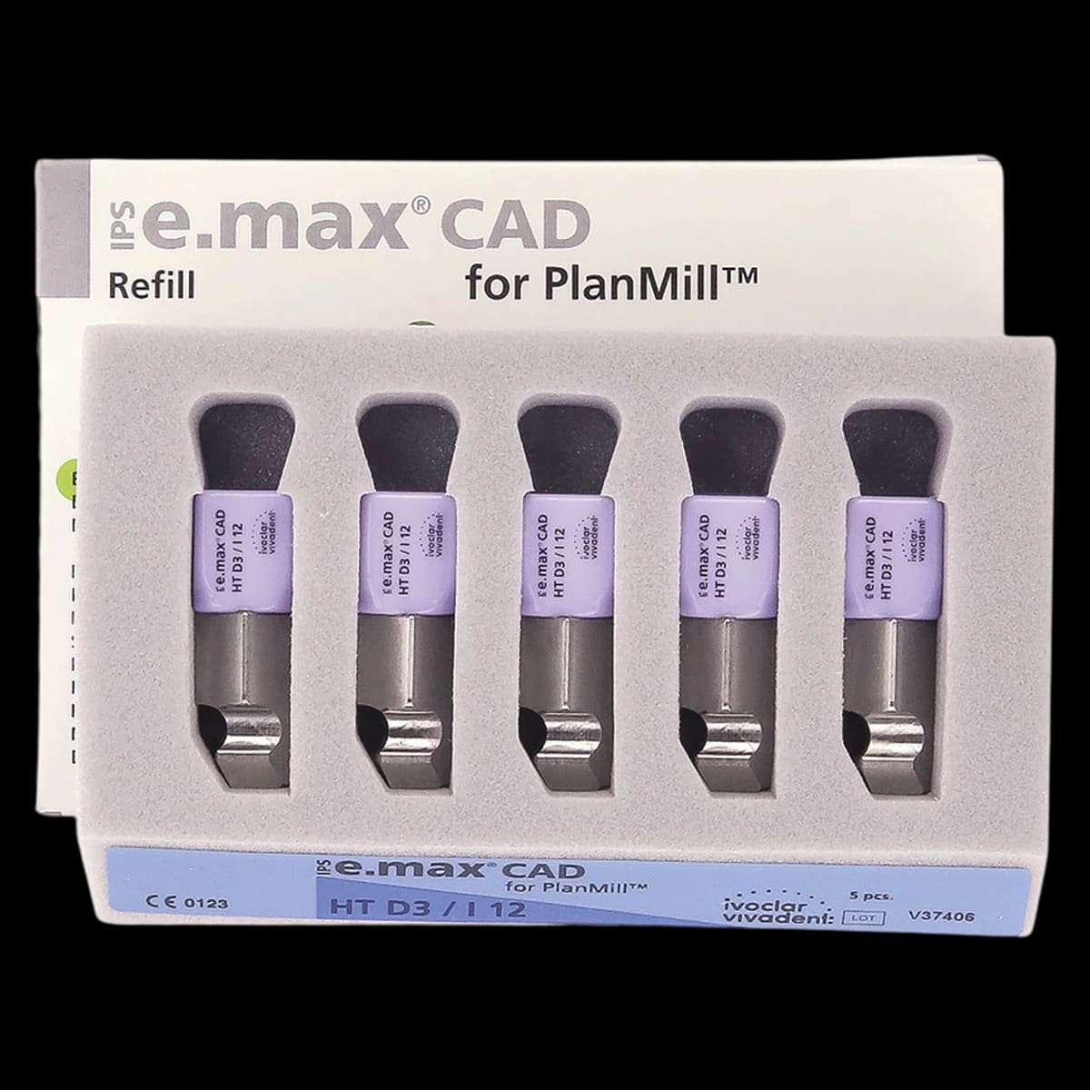 IPS e.max CAD PlanMill Blocks HT I12 D3, High Translucency, Lithium Disilicate, Pack of 5 thumbnail 2
