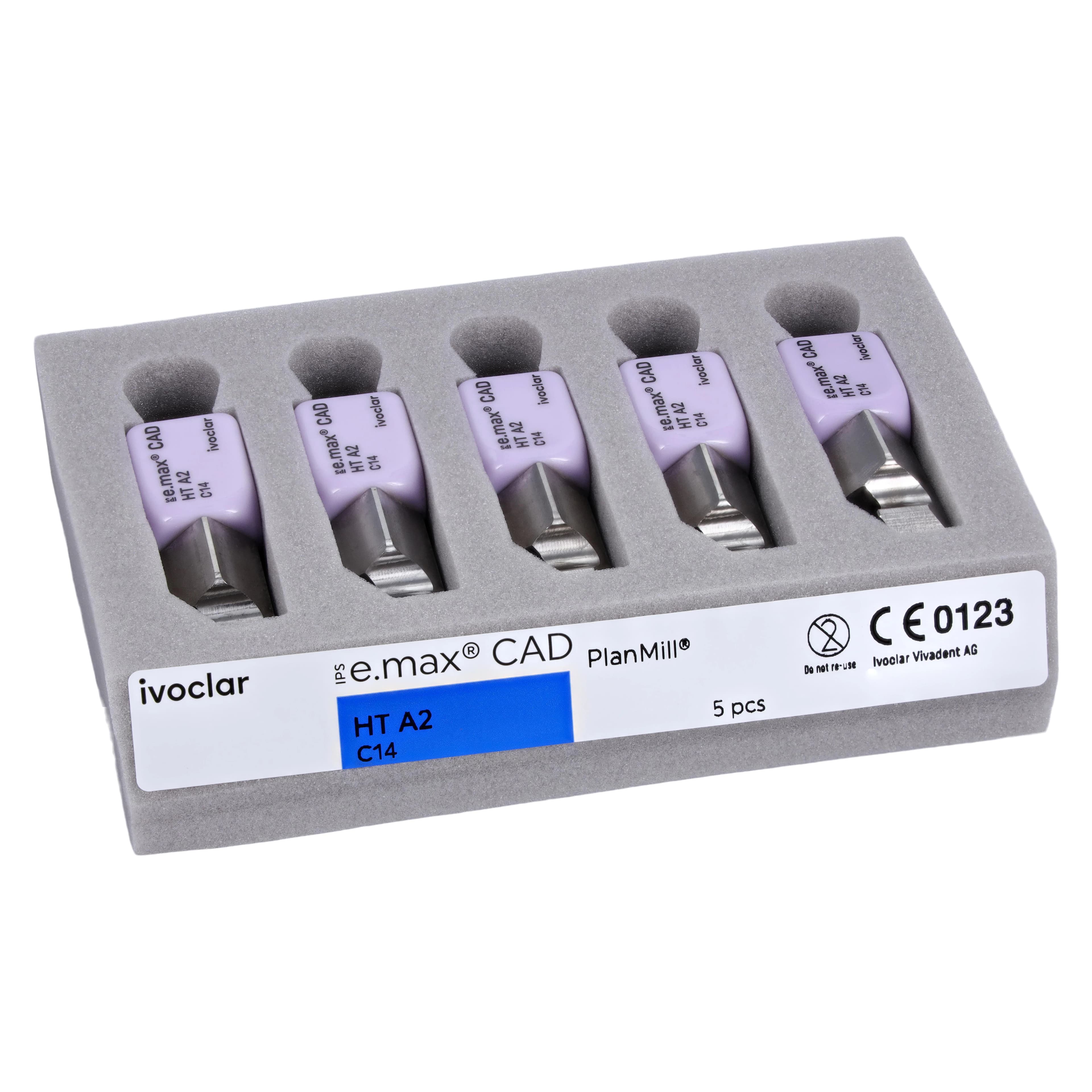 IPS e.max CAD PlanMill HT A2 C14 Milling Blocks, High Translucency, Lithium Disilicate, 5/Box thumbnail 3