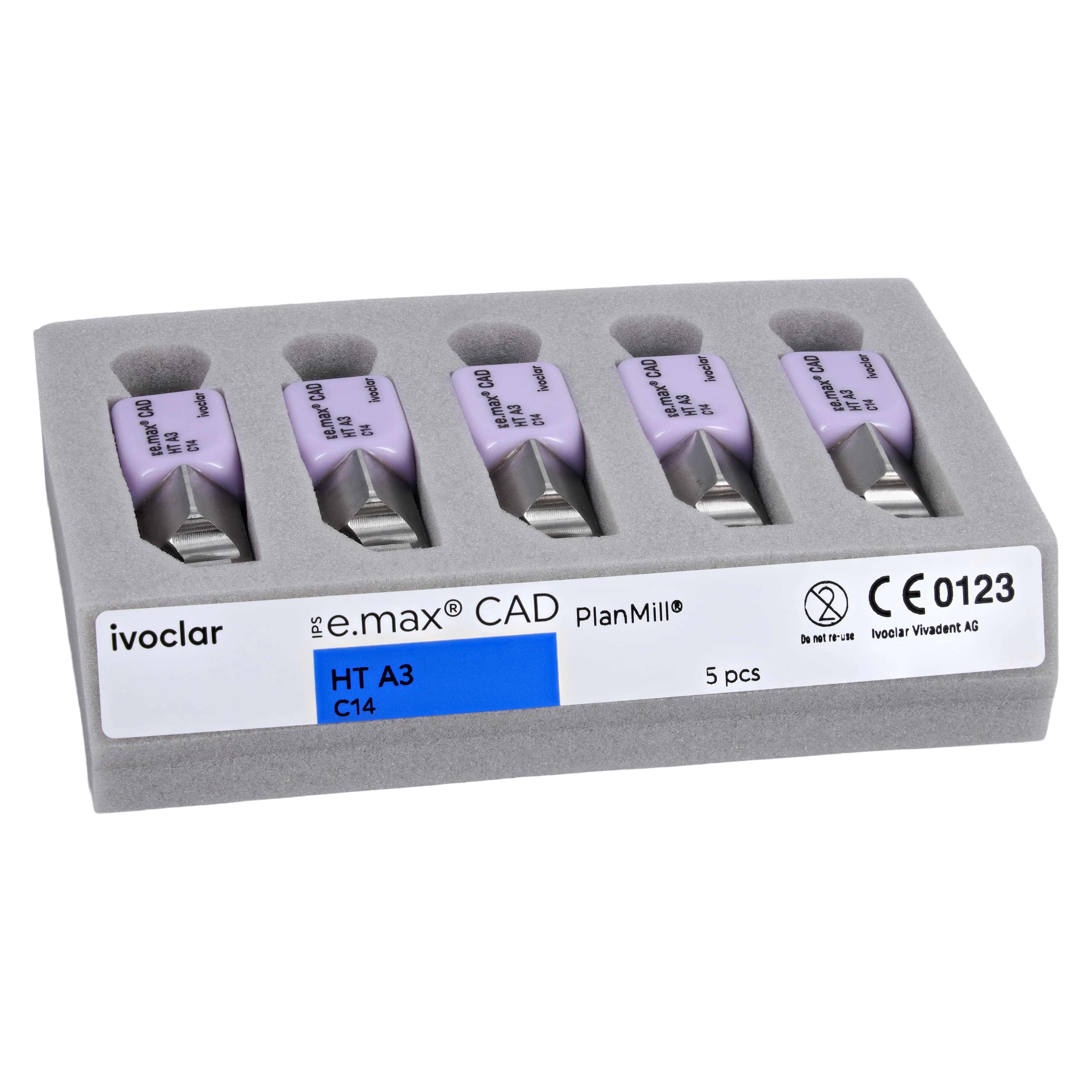 IPS e.max CAD PlanMill HT A3 C14 Milling Blocks, High Translucency, Shade A3, 5/Box thumbnail 3