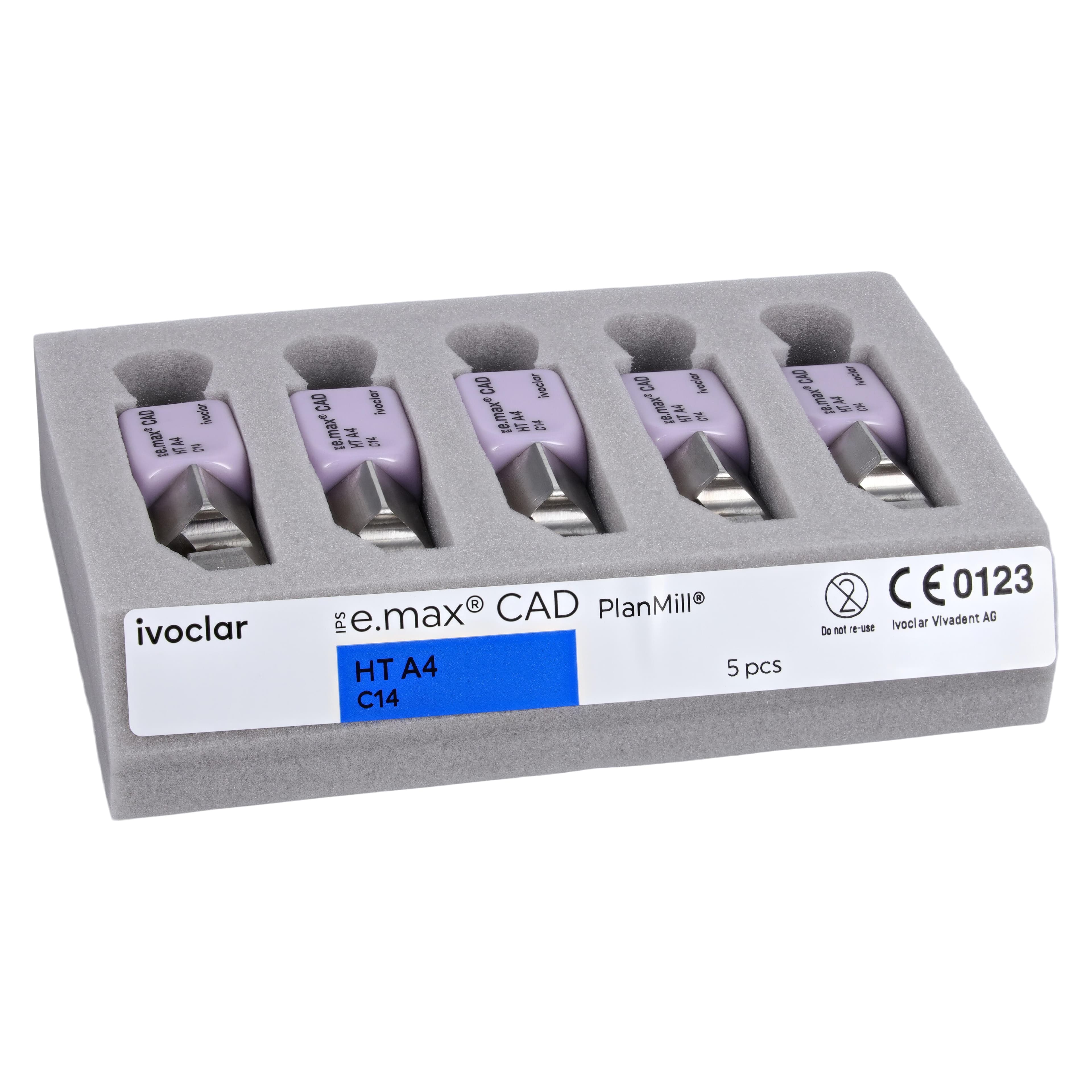 IPS e.max CAD PlanMill Blocks, High Translucency, C14, Shade A4, 5/Box thumbnail 3