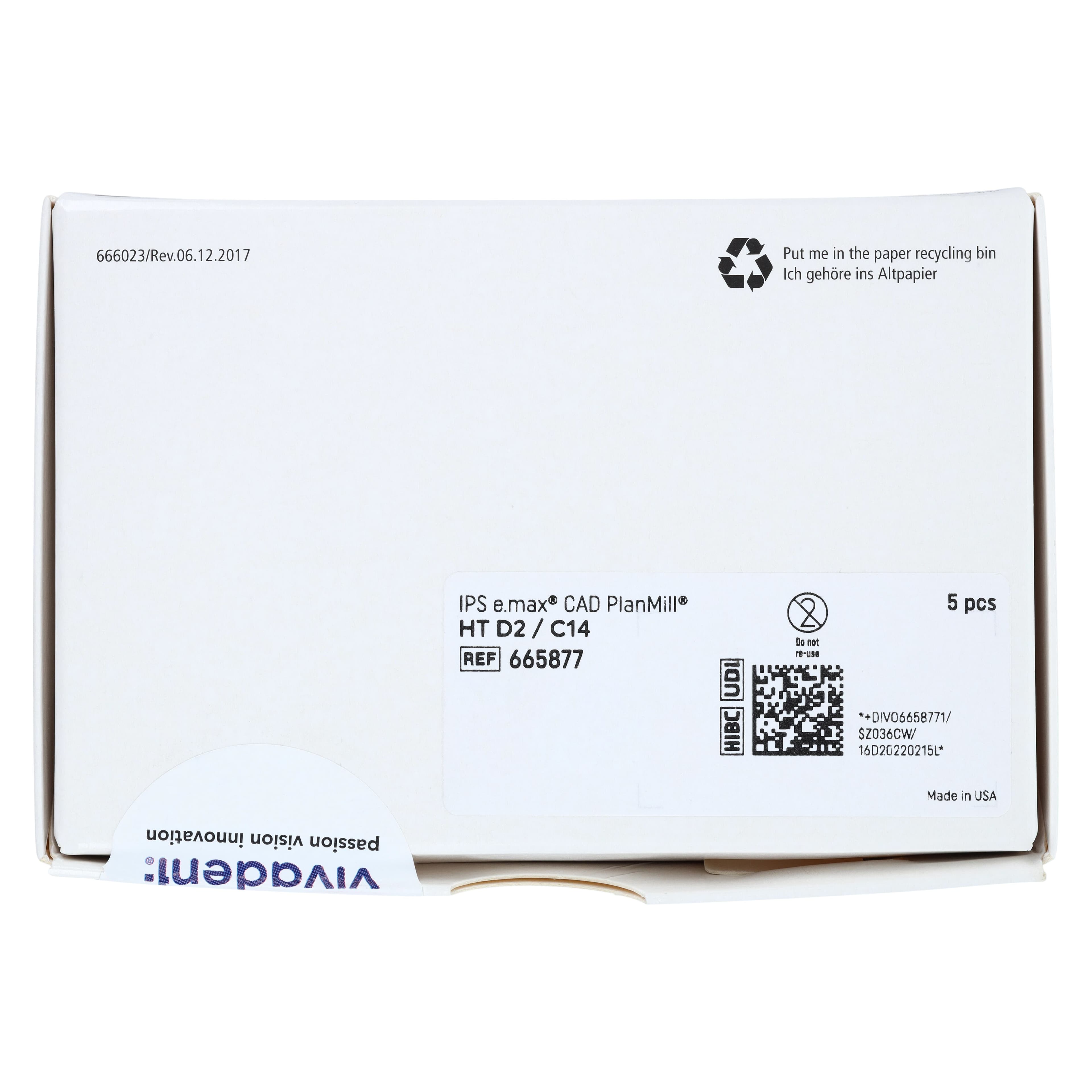 IPS e.max CAD PlanMill Blocks, High Translucency, C14, Shade D2, 5/Box thumbnail 7