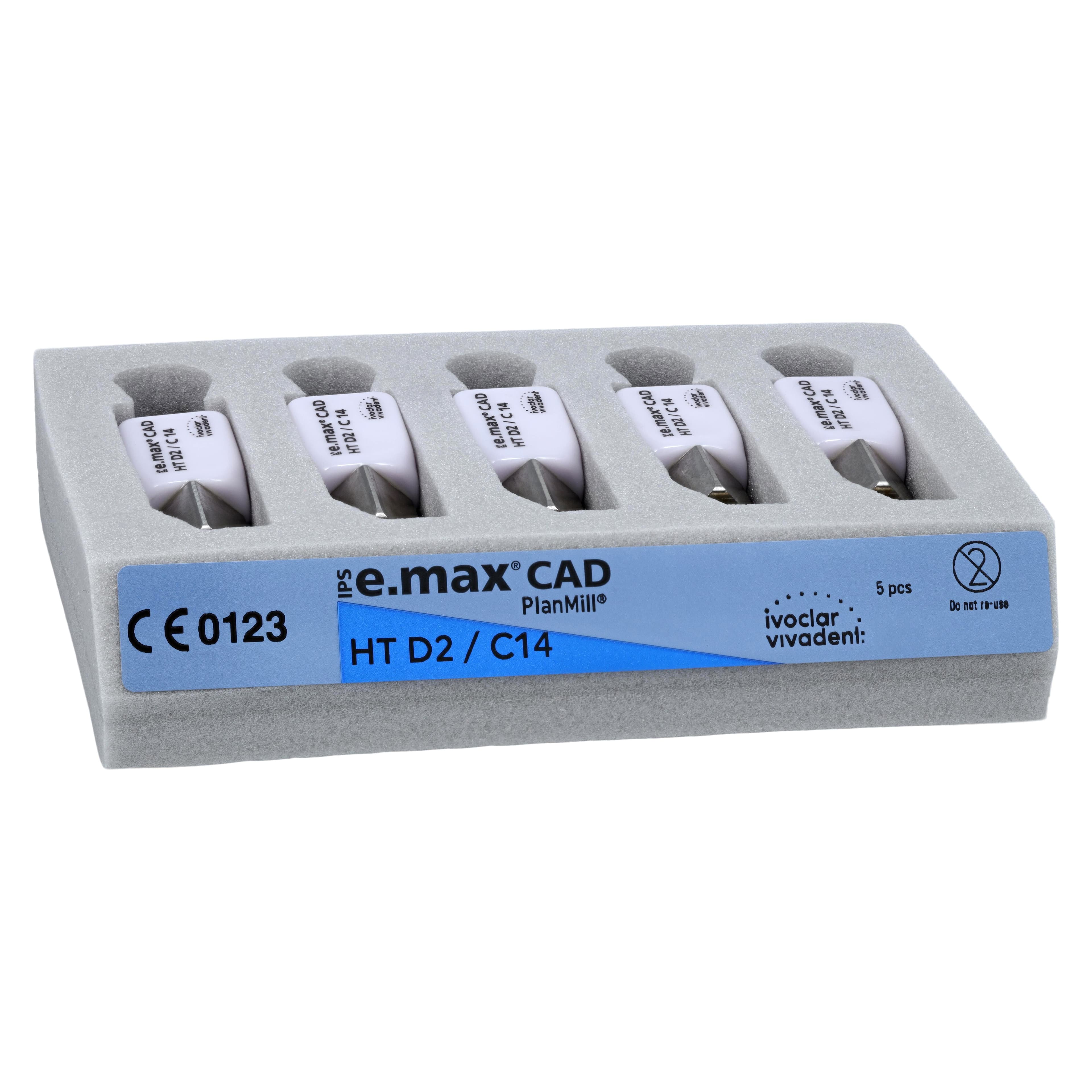 IPS e.max CAD PlanMill Blocks, High Translucency, C14, Shade D2, 5/Box thumbnail 3