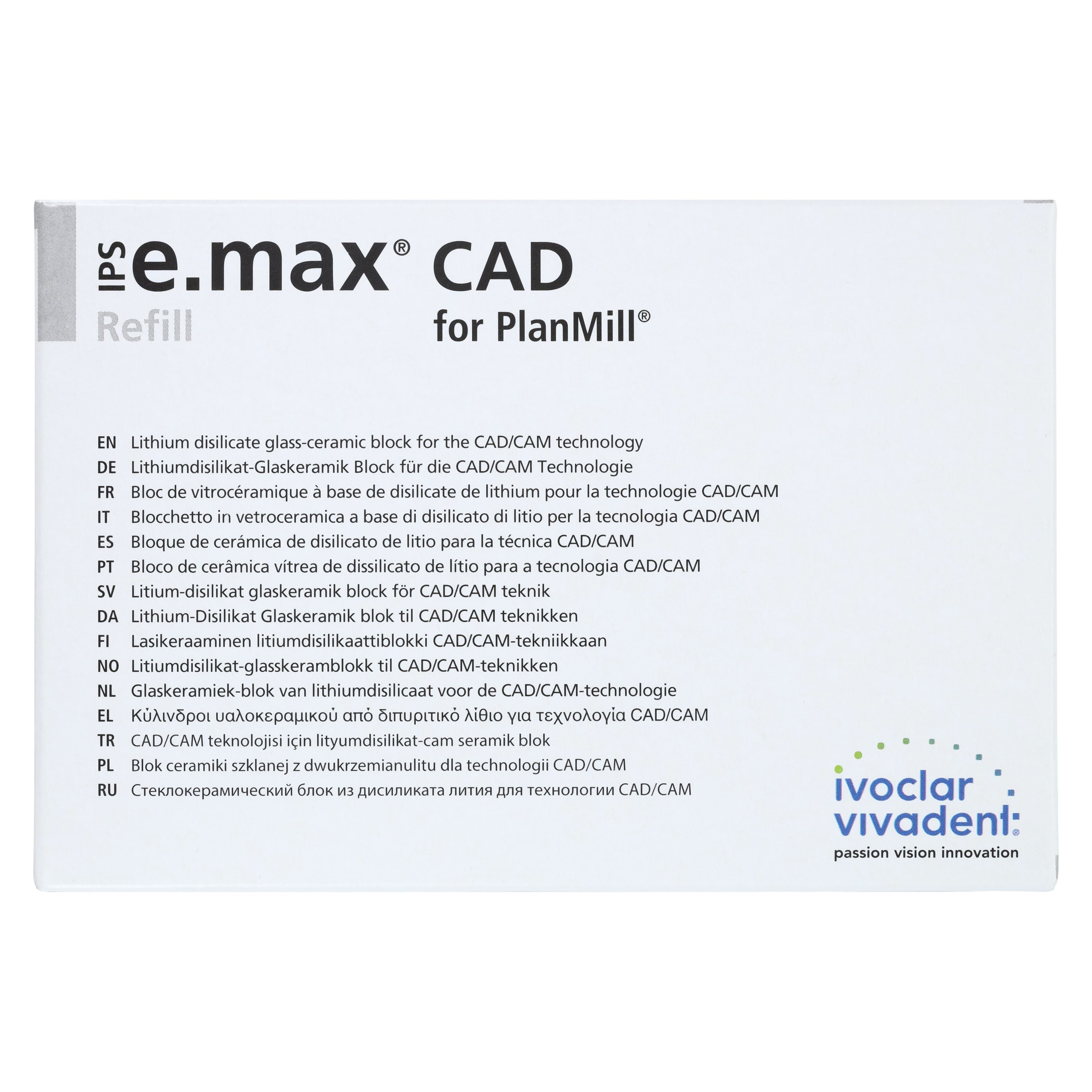 IPS e.max CAD PlanMill Blocks, High Translucency, C14, Shade BL4, 5/Box thumbnail 4