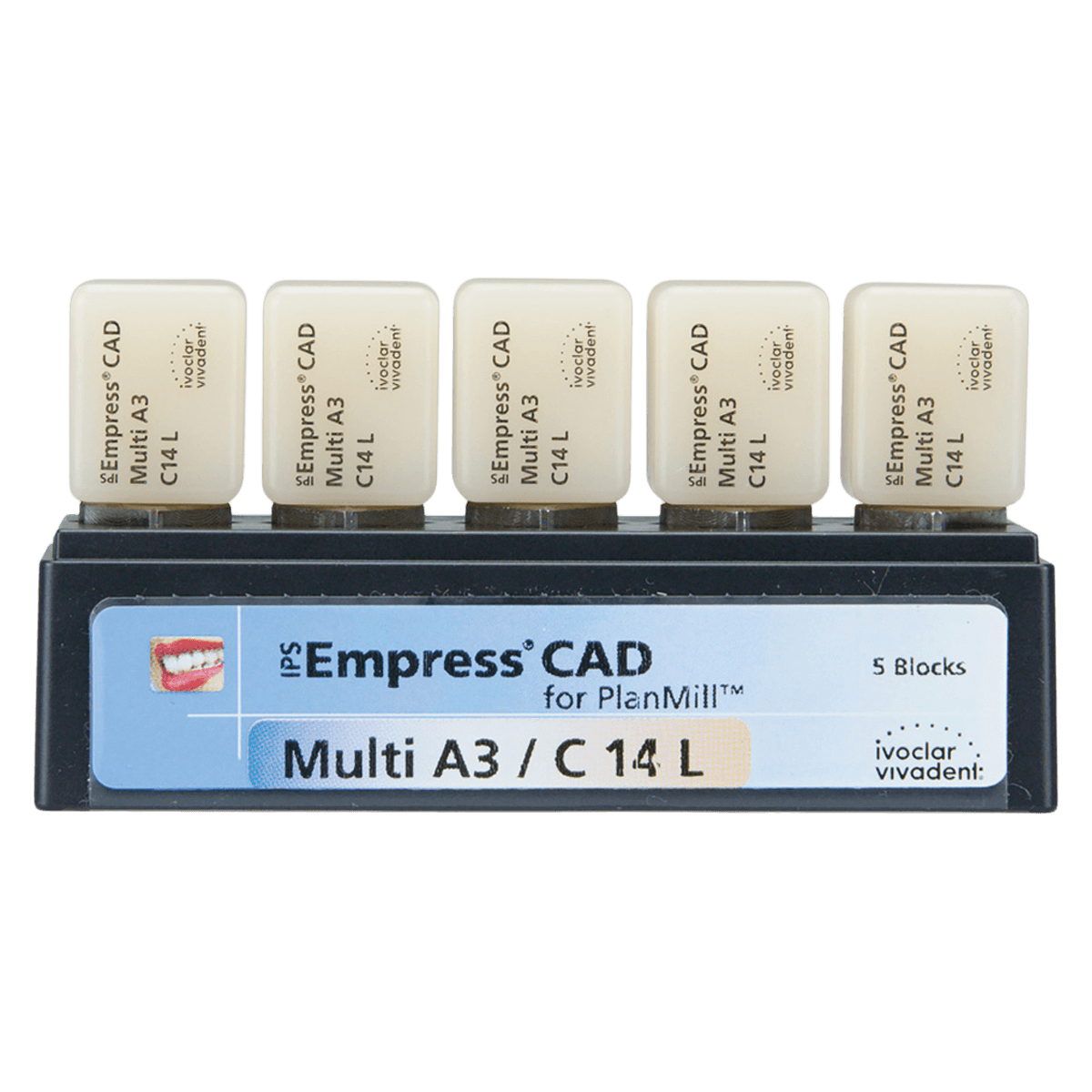 IPS Empress CAD Multi C14L Milling Blocks, Shade A3, for PlanMill, 5/Box - IPS Empress CAD Multi C14L for PlanMill - Image 1