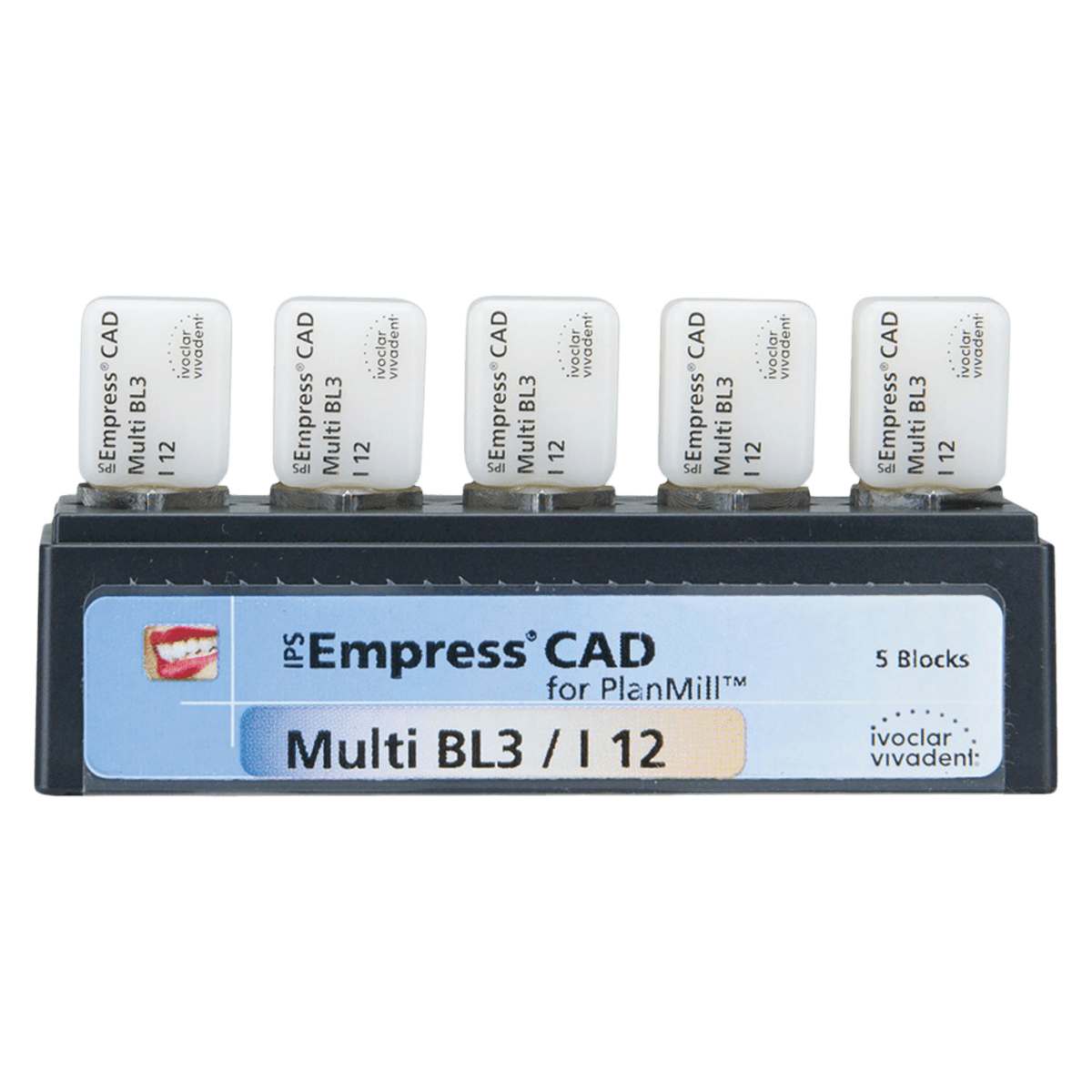 IPS Empress CAD Multi I12 Milling Blocks, Shade BL3, for PlanMill, 5/Box - IPS Empress CAD Multi I12 for PlanMill - Image 1