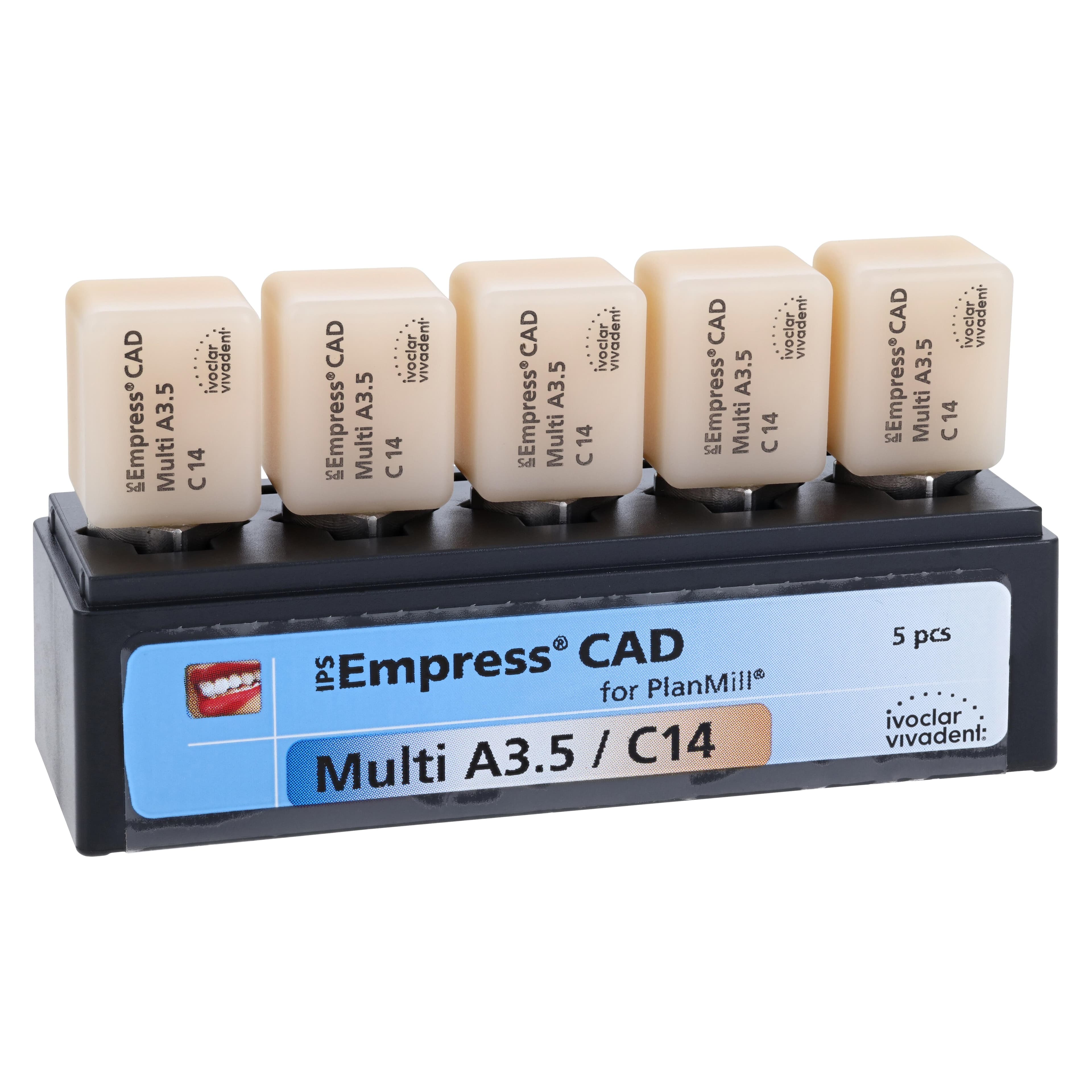 IPS Empress CAD Multi Leucite Glass-Ceramic Milling Block, C14, Shade A3.5, for PlanMill, 5/Box thumbnail 3