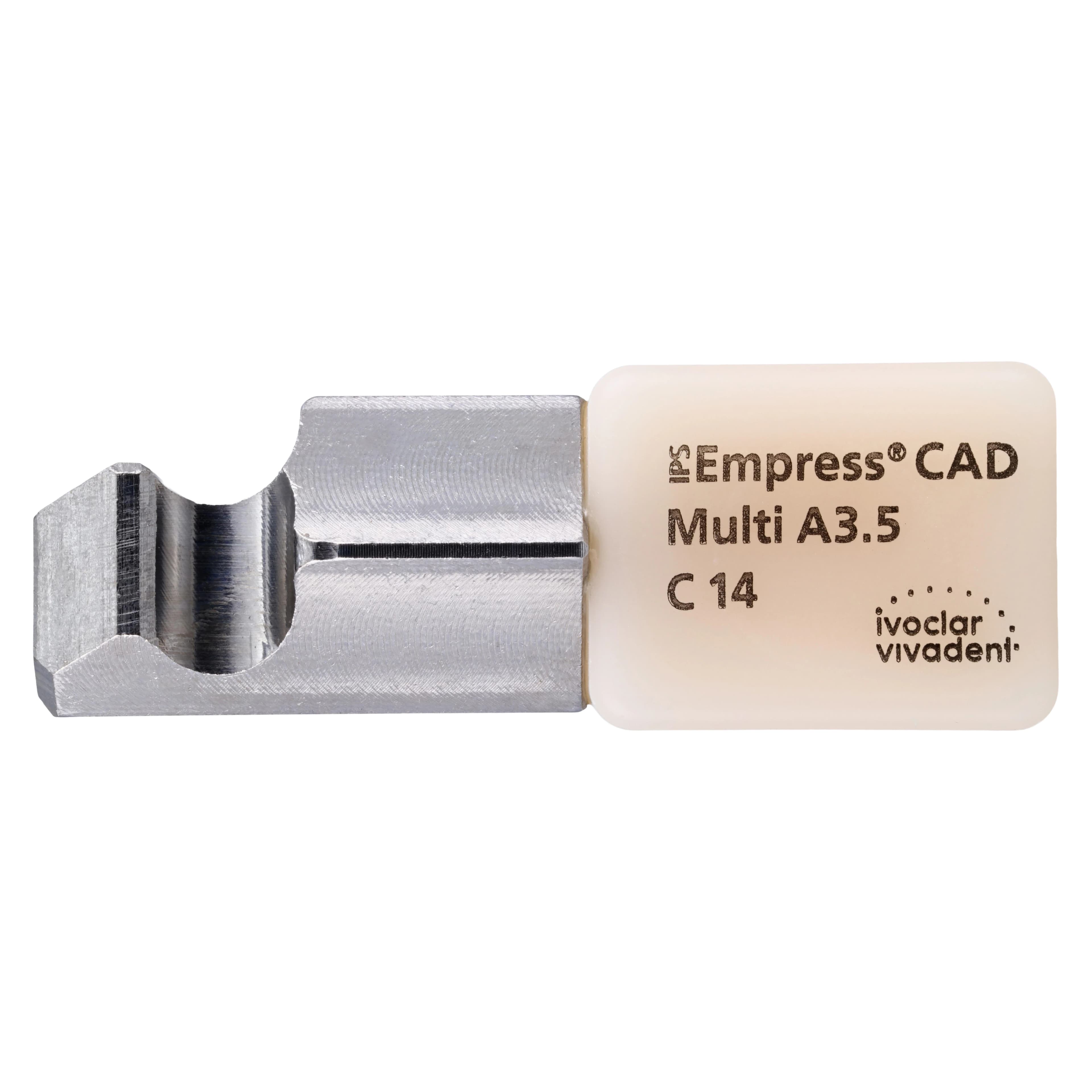 IPS Empress CAD Multi Leucite Glass-Ceramic Milling Block, C14, Shade A3.5, for PlanMill, 5/Box - IPS Empress CAD Multi C14 for PlanMill - Image 1