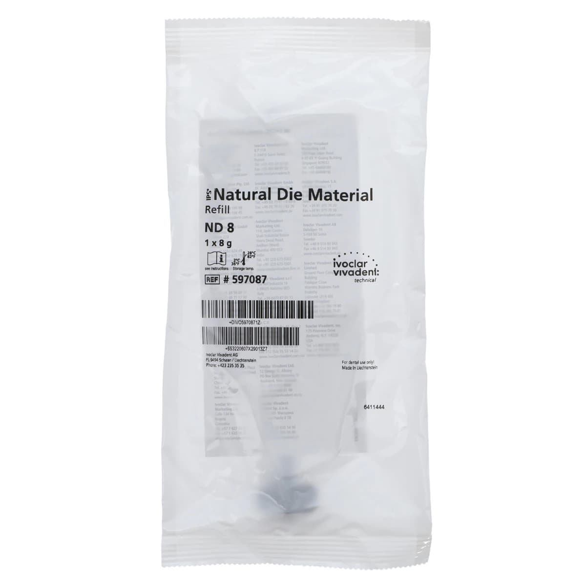 IPS® Natural Die Material 8g Syringe Shade ND8, Each, Ivoclar Vivadent - IPS® Natural Die Material 8g Syringe Shade ND8 Each - Image 1