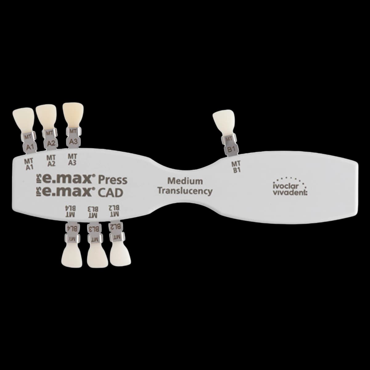 IPS e.max® Press/CAD Shade Guide - Medium Translucency (MT), 7 Shade Samples, Each - IPS e.max® Press/CAD Shade Guides - Medium Translucency - Image 1