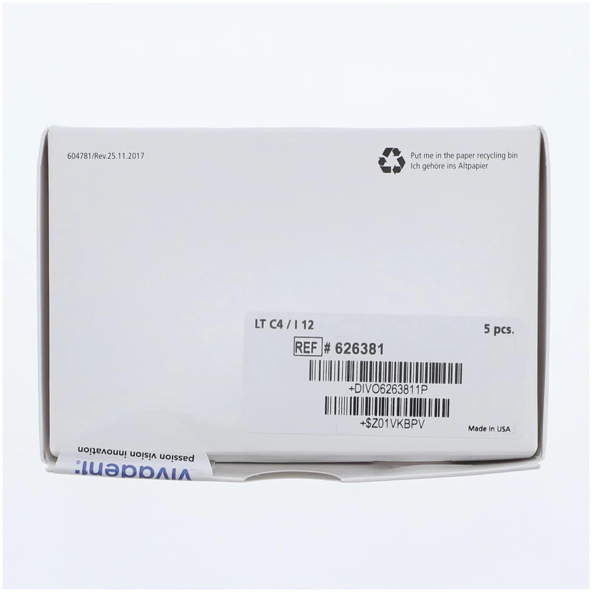 IPS e.max CAD LT (Low Translucency) Milling Blocks, Size I12, Shade C4, 5/Box thumbnail 7