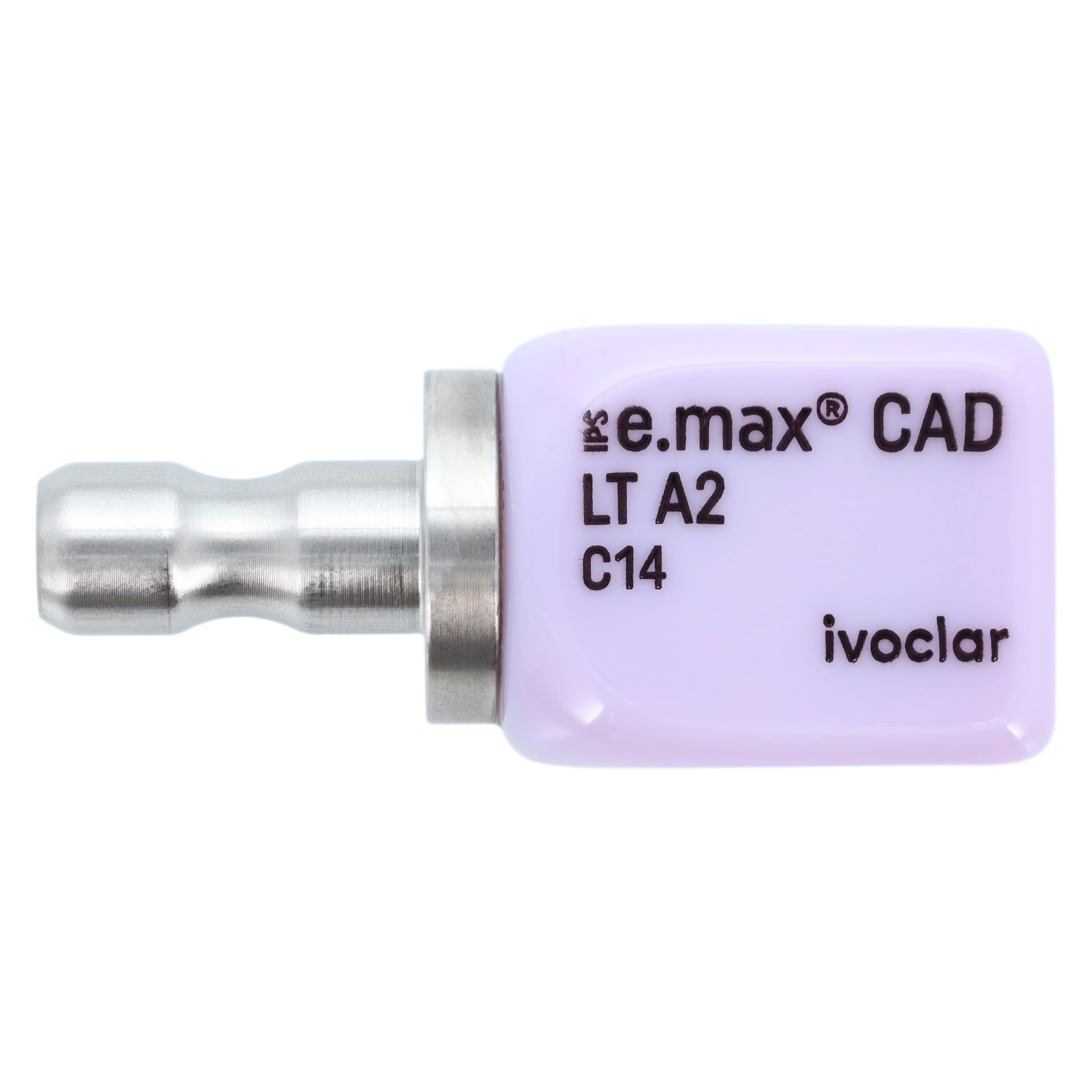 IPS e.max CAD LT (Low Translucency) Milling Blocks, Size C14, Shade A2, for CEREC/inLab, 5/Box - IPS e.max CAD CEREC/inLab LT A2 C14 (5) - Image 1