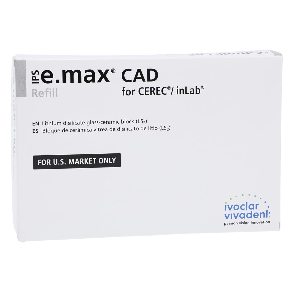 IPS e.max CAD LT (Low Translucency) Milling Blocks, Size C14, Shade A2, for CEREC/inLab, 5/Box thumbnail 2