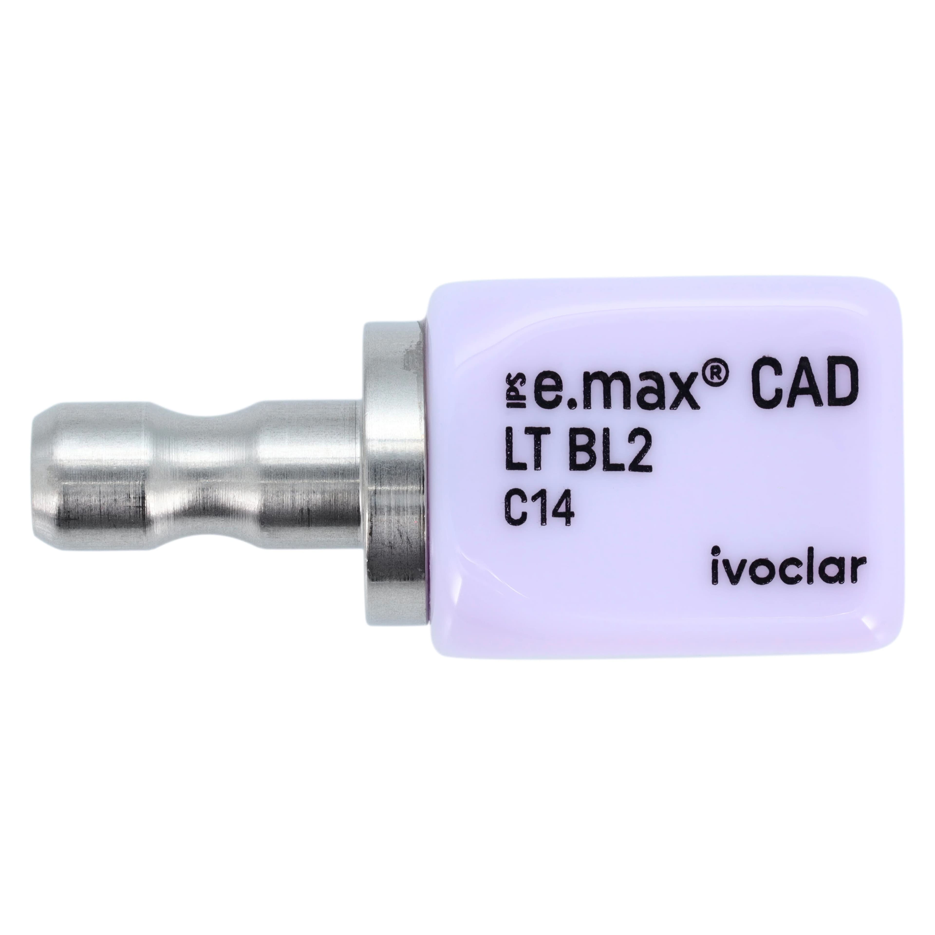 IPS e.max CAD LT CEREC/inLab Milling Block, Shade BL2, Size C14, 5/Pk - IPS e.max CAD CEREC/inLab LT BL2 C14 (5) - Image 1