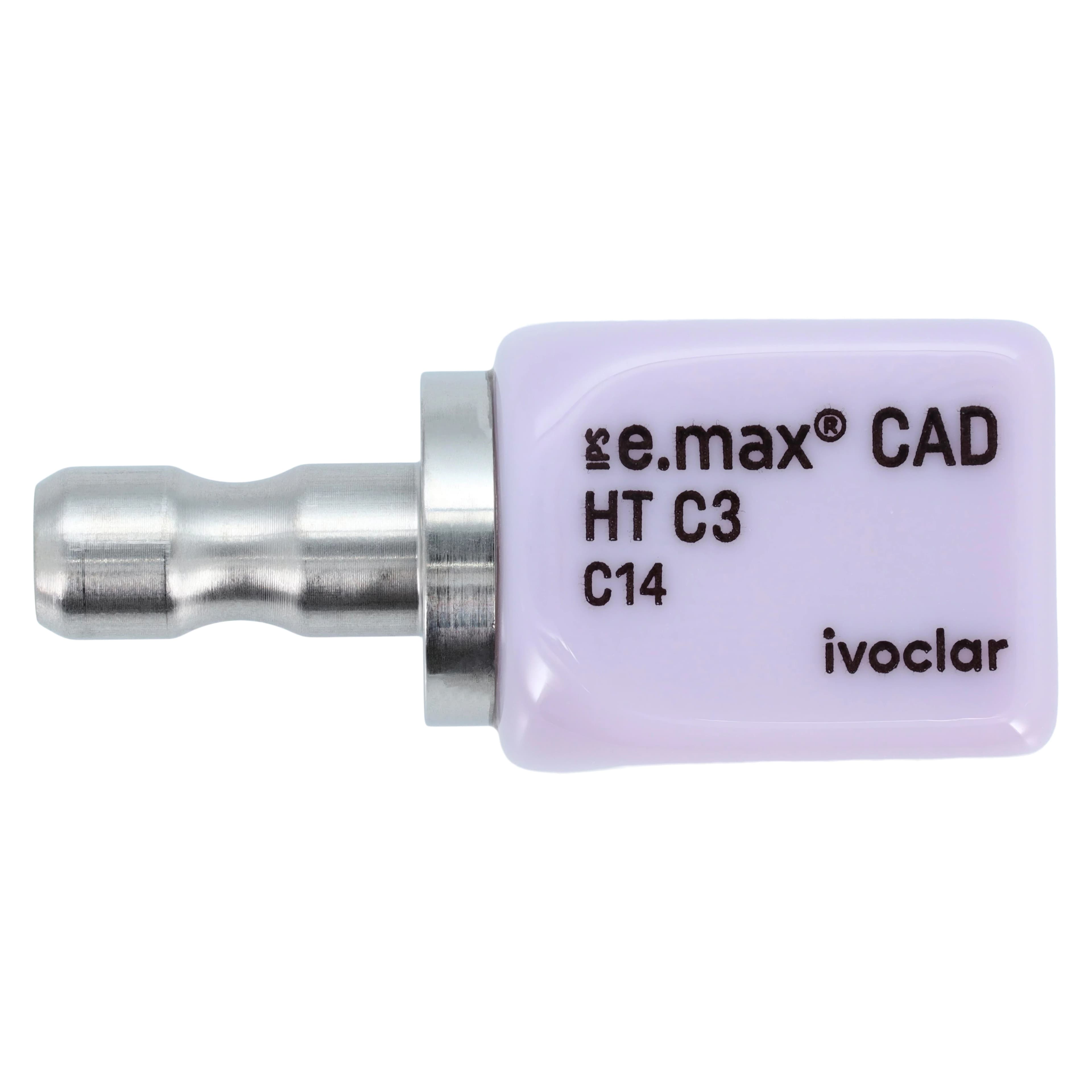 IPS e.max CAD HT (High Translucency) Lithium Disilicate Milling Block, Shade C3, Size C14, 5/Box thumbnail 2