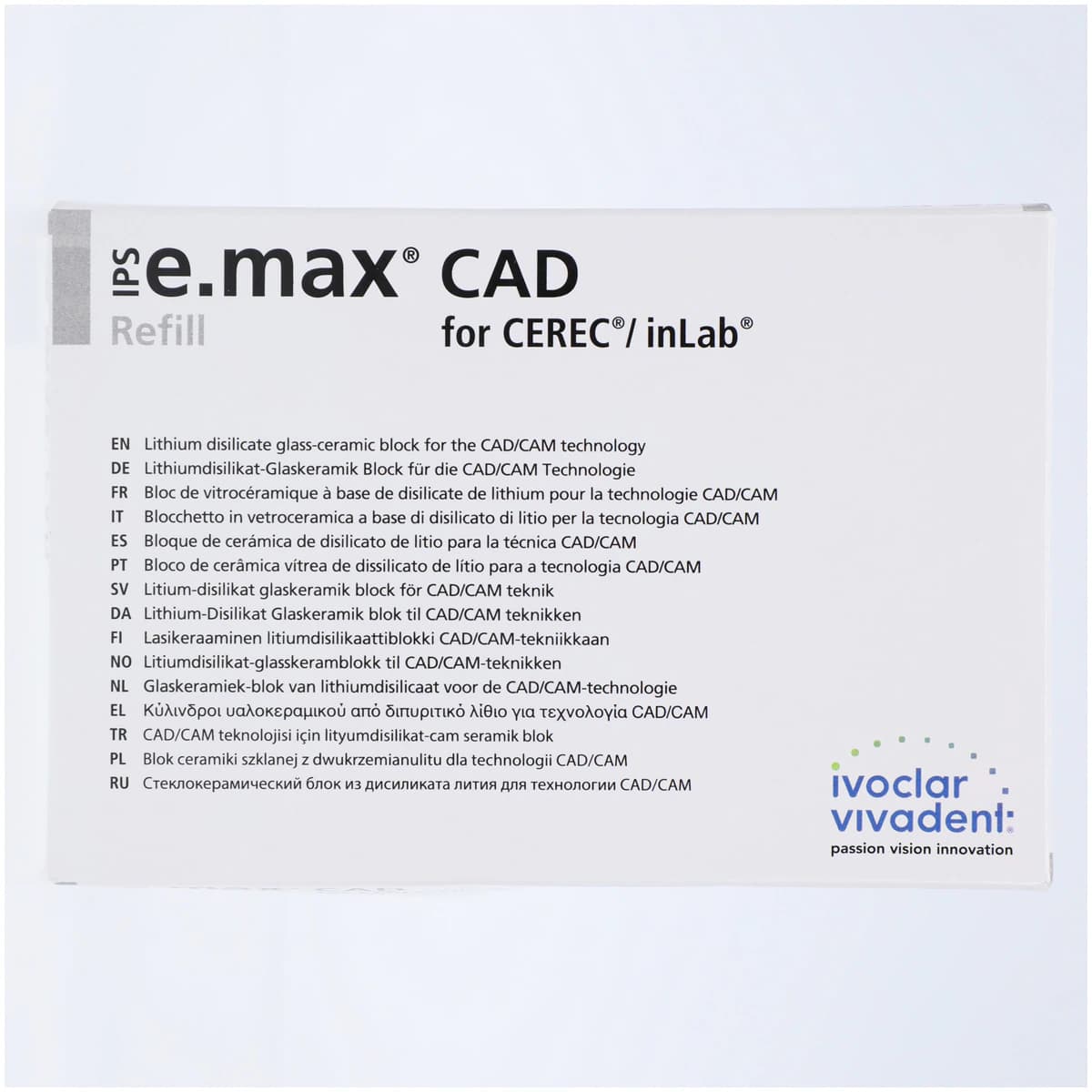 IPS e.max CAD HT (High Translucency) Lithium Disilicate Milling Block, Shade C3, Size C14, 5/Box thumbnail 3