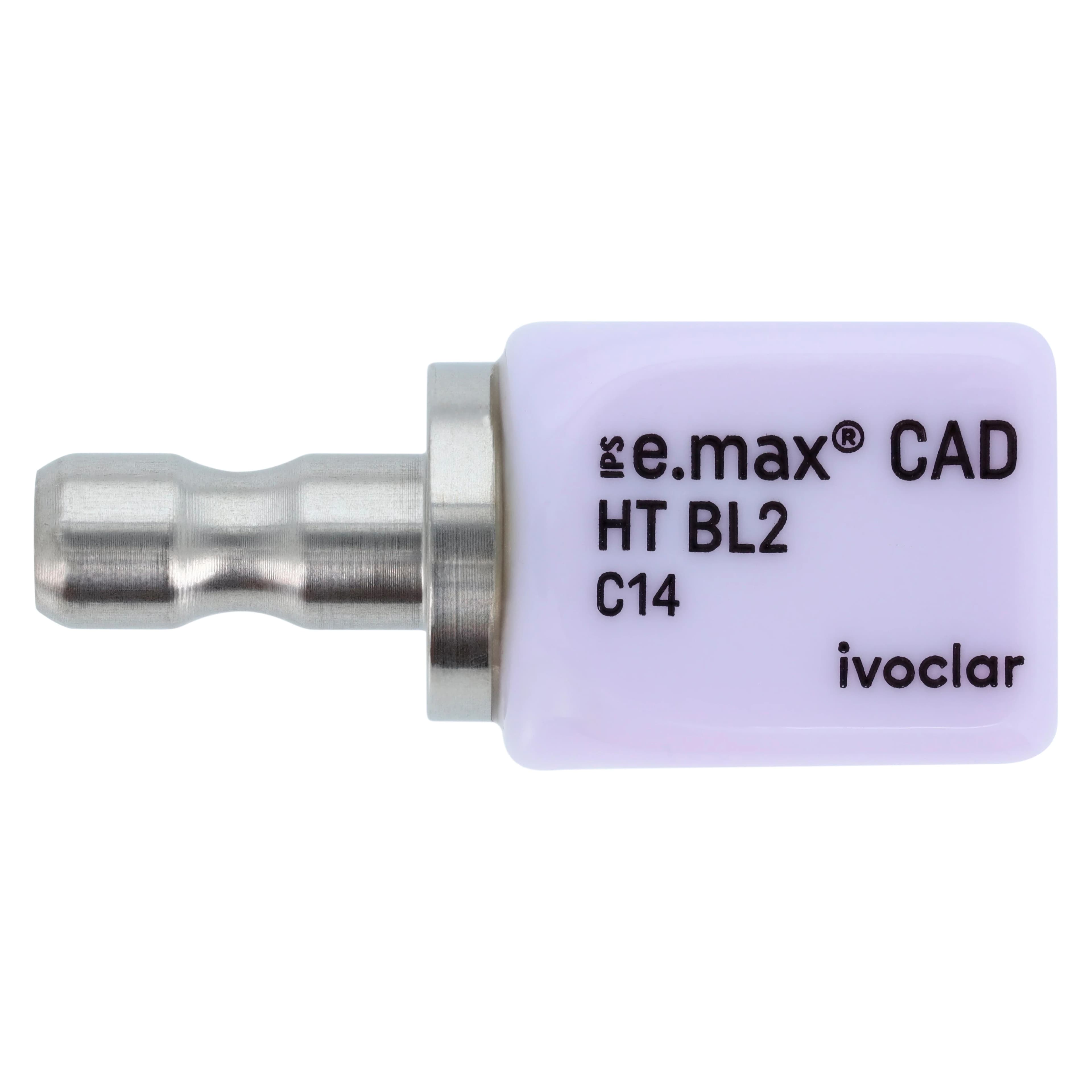 IPS e.max CAD HT Milling Block, High Translucency, Shade BL2, Size C14, for CEREC/inLab, 5/Box - IPS e.max CAD HT C14 for CEREC - Image 1