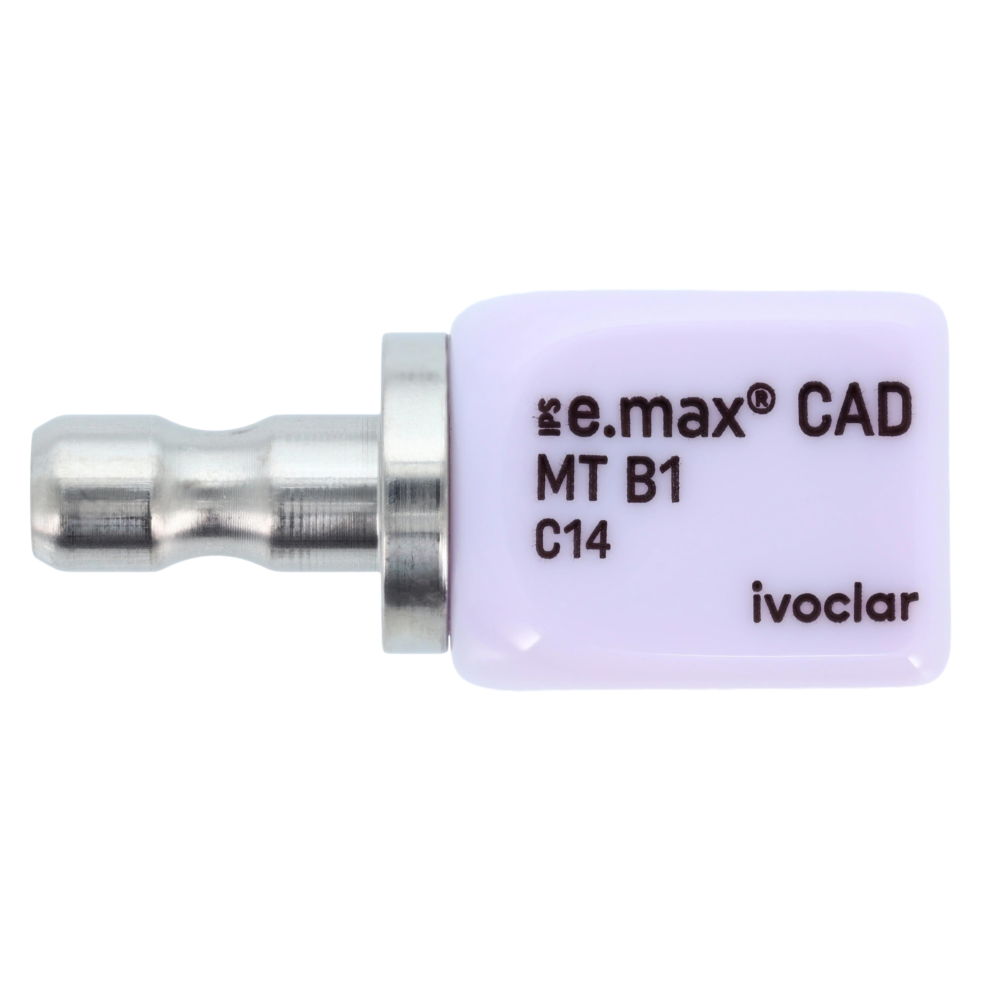 IPS e.max CAD MT (Medium Translucency) Lithium Disilicate Milling Blocks, Shade B1, Size C14, 5/Box thumbnail 2