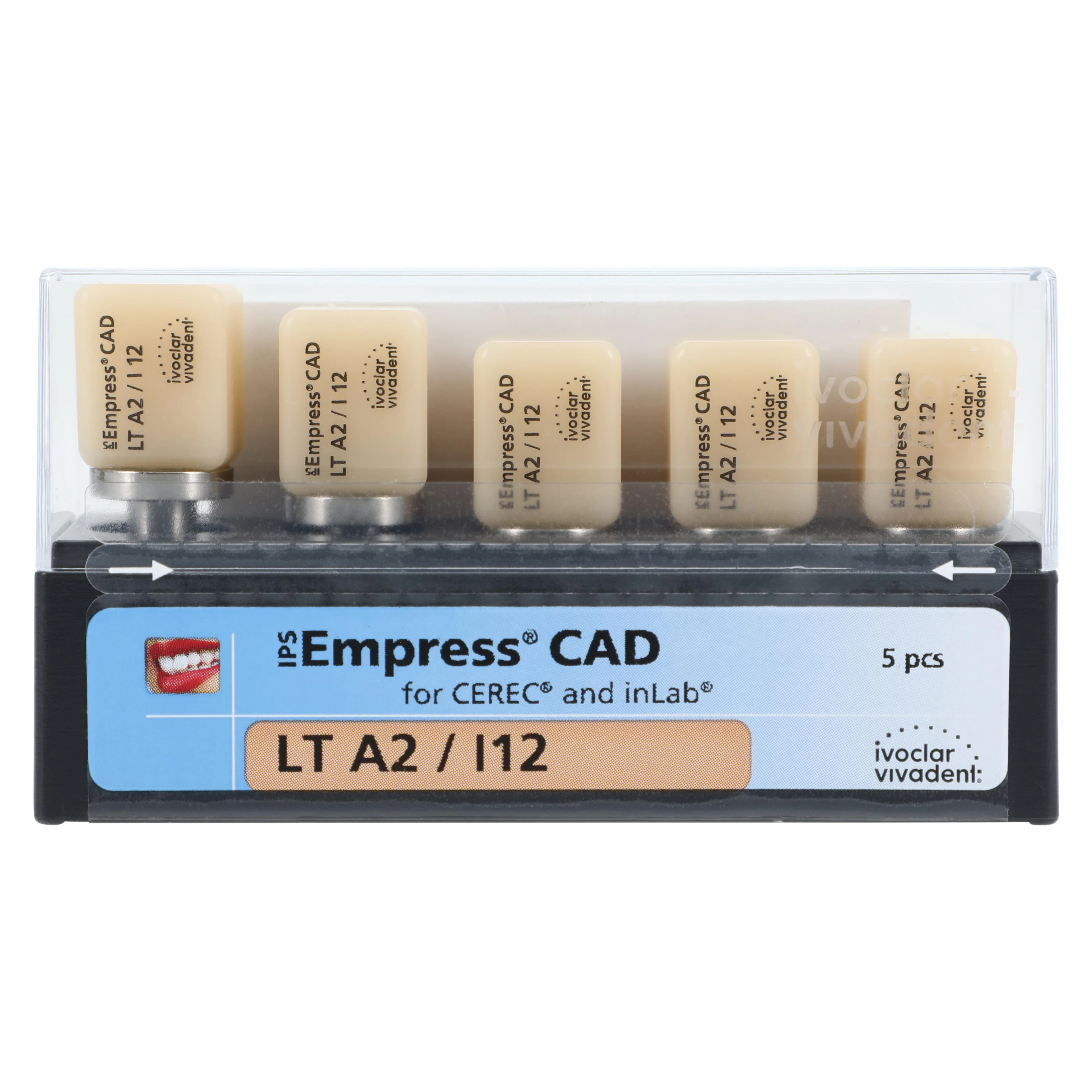 IPS Empress CAD LT I12 Milling Blocks, Shade A2, Low Translucency, 5/Box thumbnail 3
