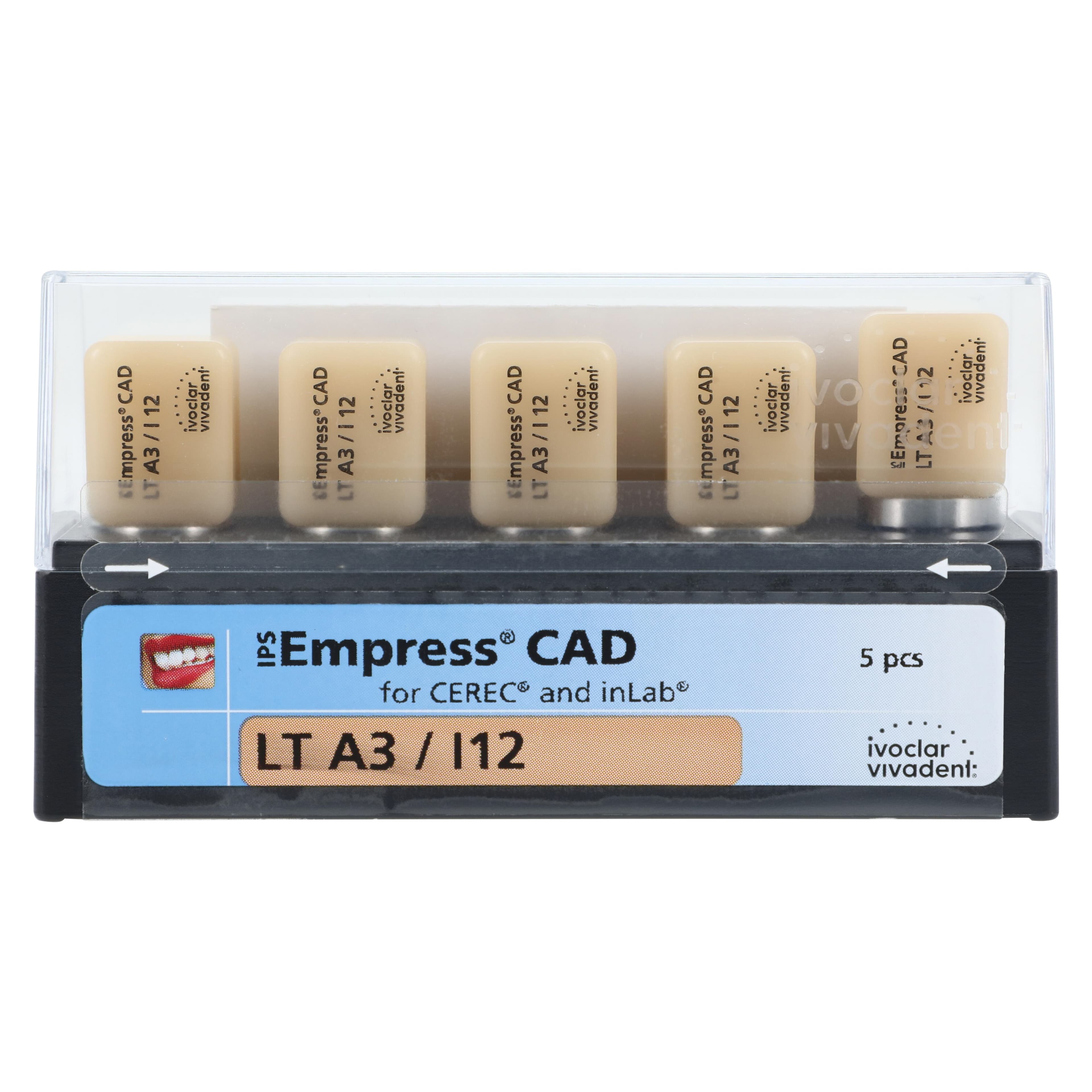 IPS Empress CAD LT I12 A3 Leucite Glass-Ceramic Milling Blocks for CEREC/inLab, Low Translucency, 5/Box thumbnail 3