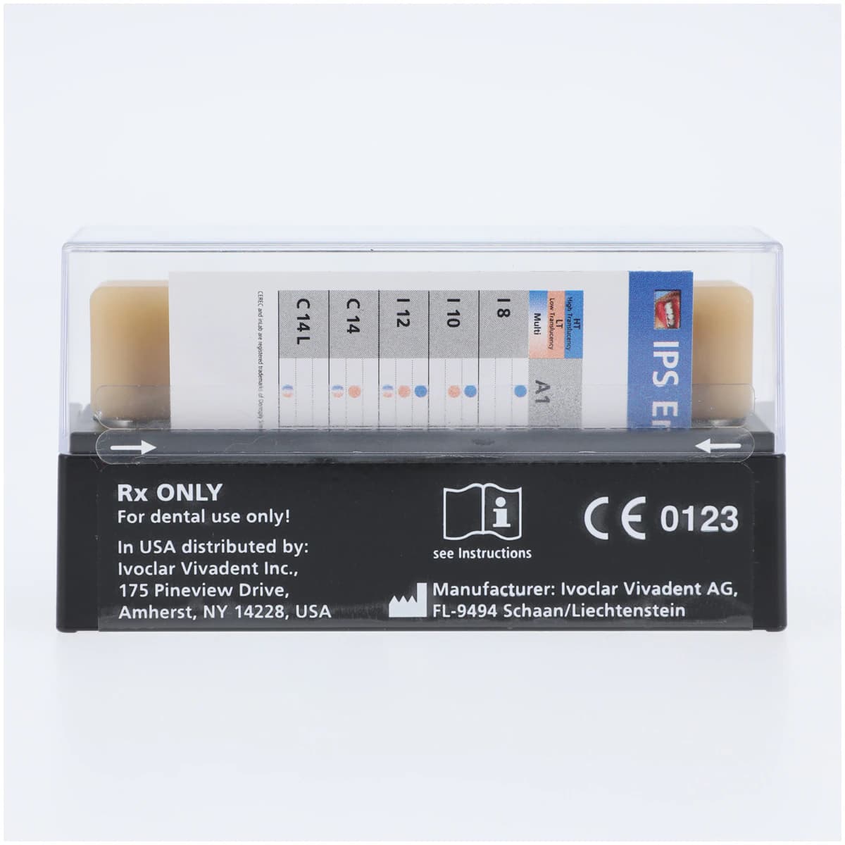 IPS Empress CAD LT (Low Translucency) Leucite-Reinforced Glass-Ceramic Milling Blocks, Shade A3.5, Size I12, 5/Box thumbnail 2