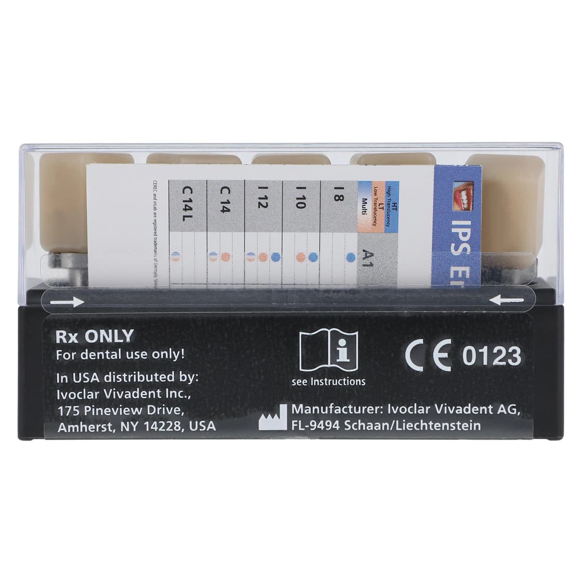 IPS Empress CAD LT I12 Milling Blocks, Low Translucency, Shade D3, 5/Box thumbnail 2