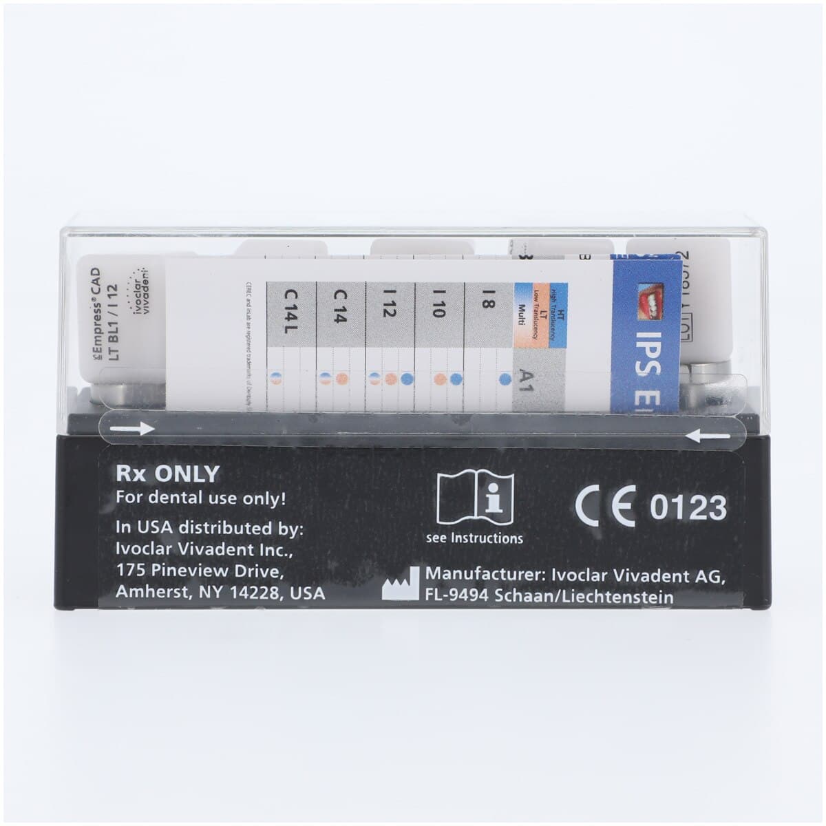 IPS Empress CAD LT I12 Milling Blocks, Shade BL1, Low Translucency, for CEREC/inLab, 5/Box thumbnail 2