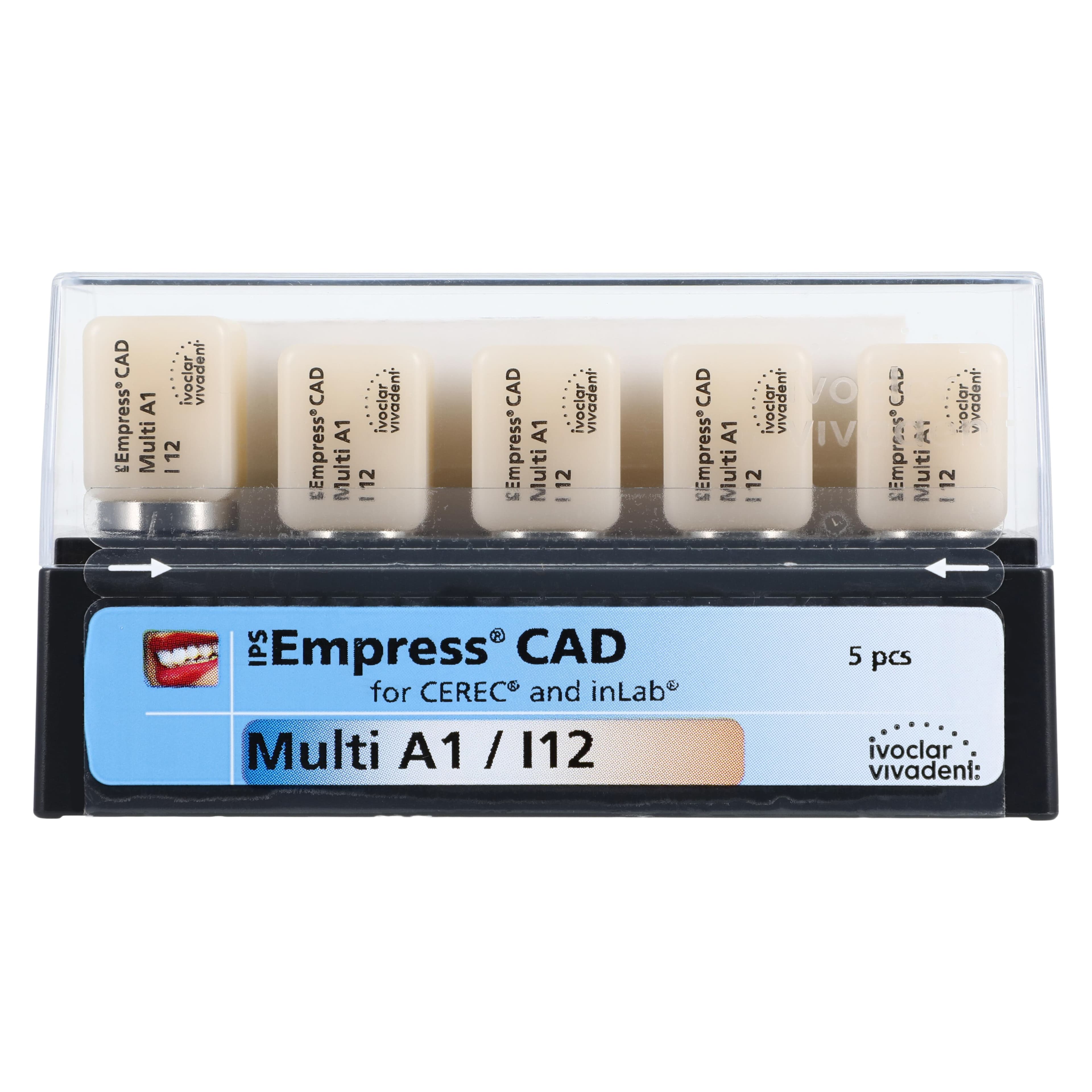 IPS Empress CAD Multi I12 Milling Blocks, Shade A1, Leucite-Reinforced Glass-Ceramic, 5/Box thumbnail 3