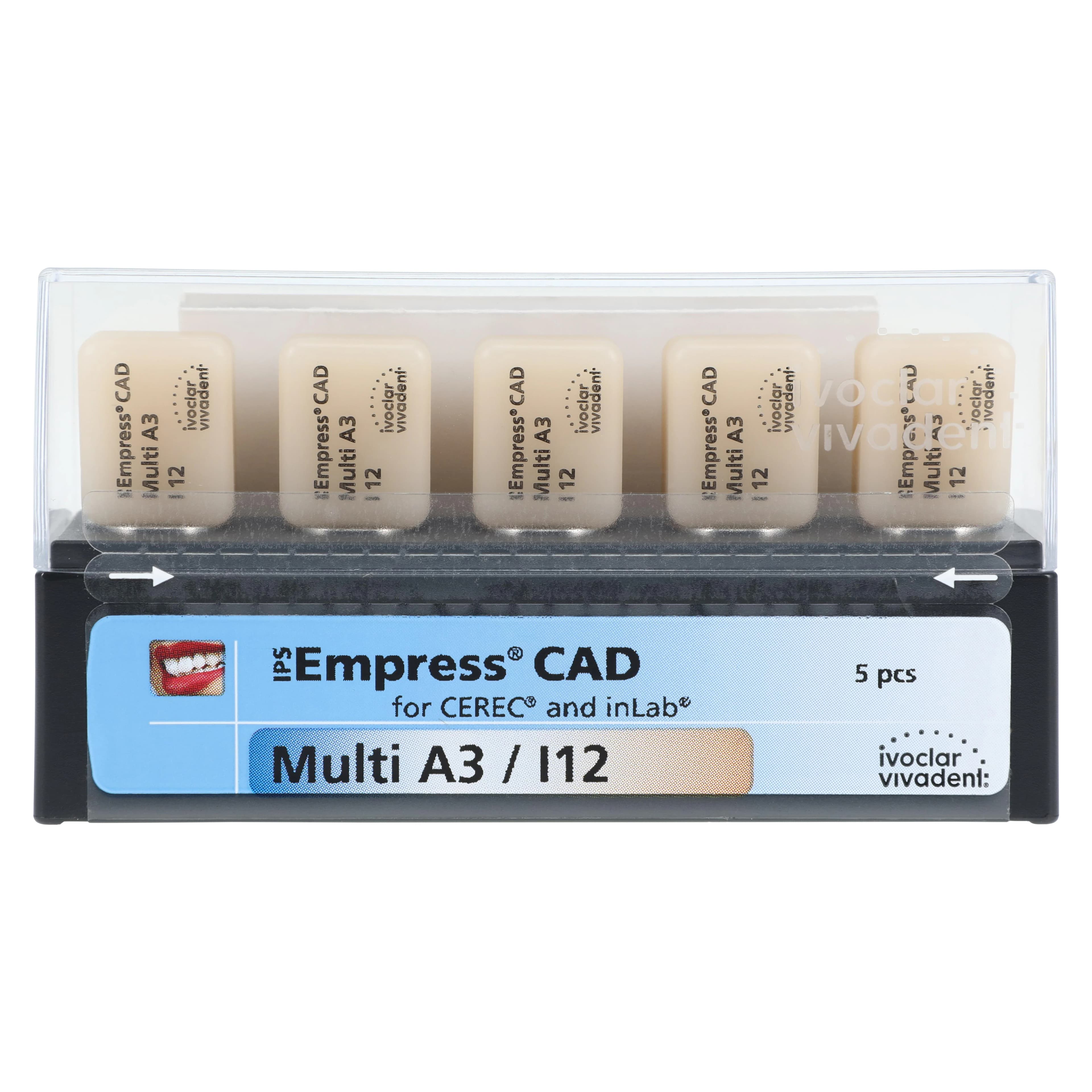 IPS Empress CAD Multi-Chromatic Leucite Glass-Ceramic Milling Block, Shade A3, Size I12, 5/Box thumbnail 4