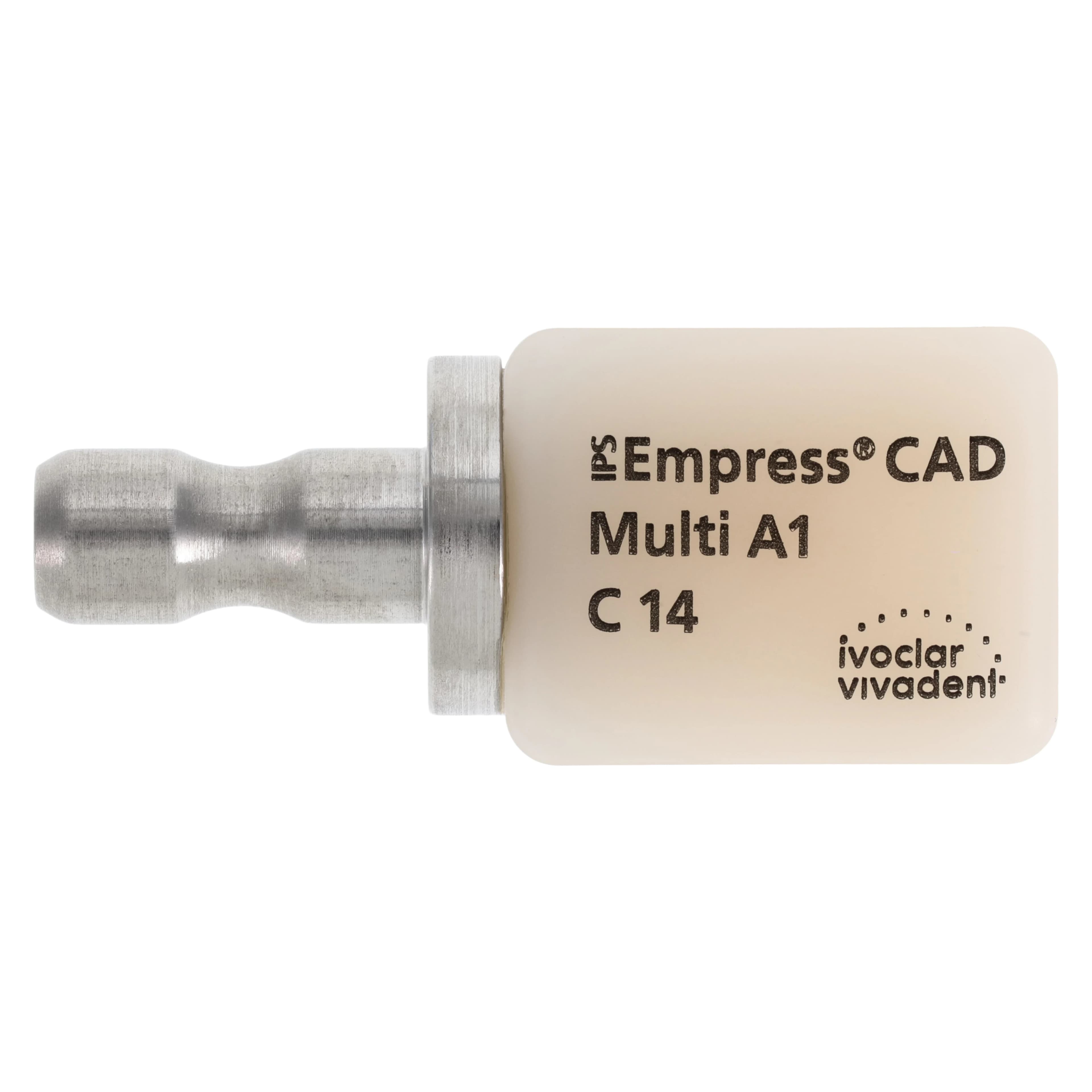 IPS Empress CAD Multi-Chromatic Leucite Glass-Ceramic Milling Blocks, Shade A1, Size C14, for CEREC/inLab, 5/Box - IPS Empress CAD Multi C14 for CEREC - Image 1