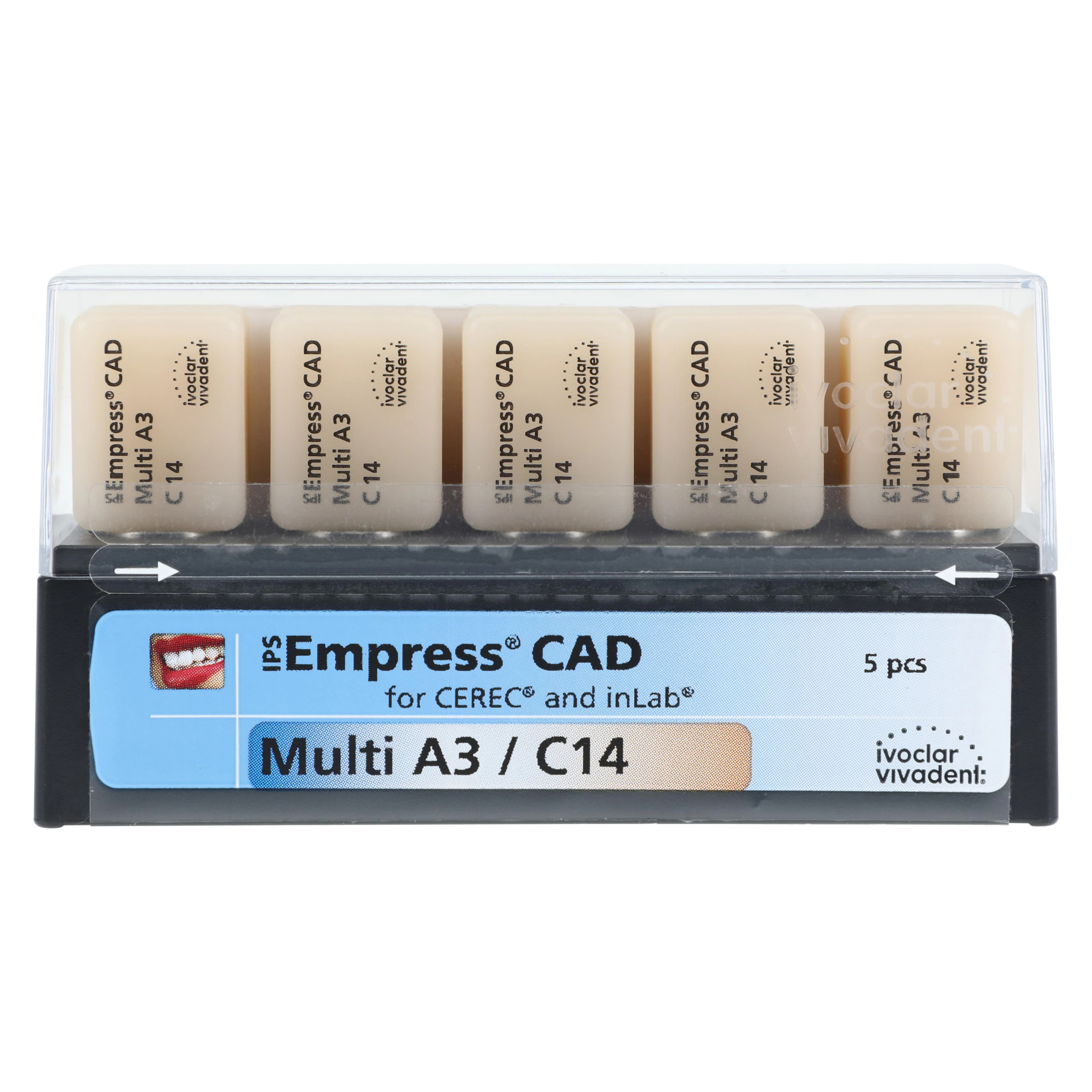 IPS Empress CAD Multi CEREC/inLab Milling Blocks, Leucite Glass-Ceramic, Shade A3, Size C14, 5/Box thumbnail 4