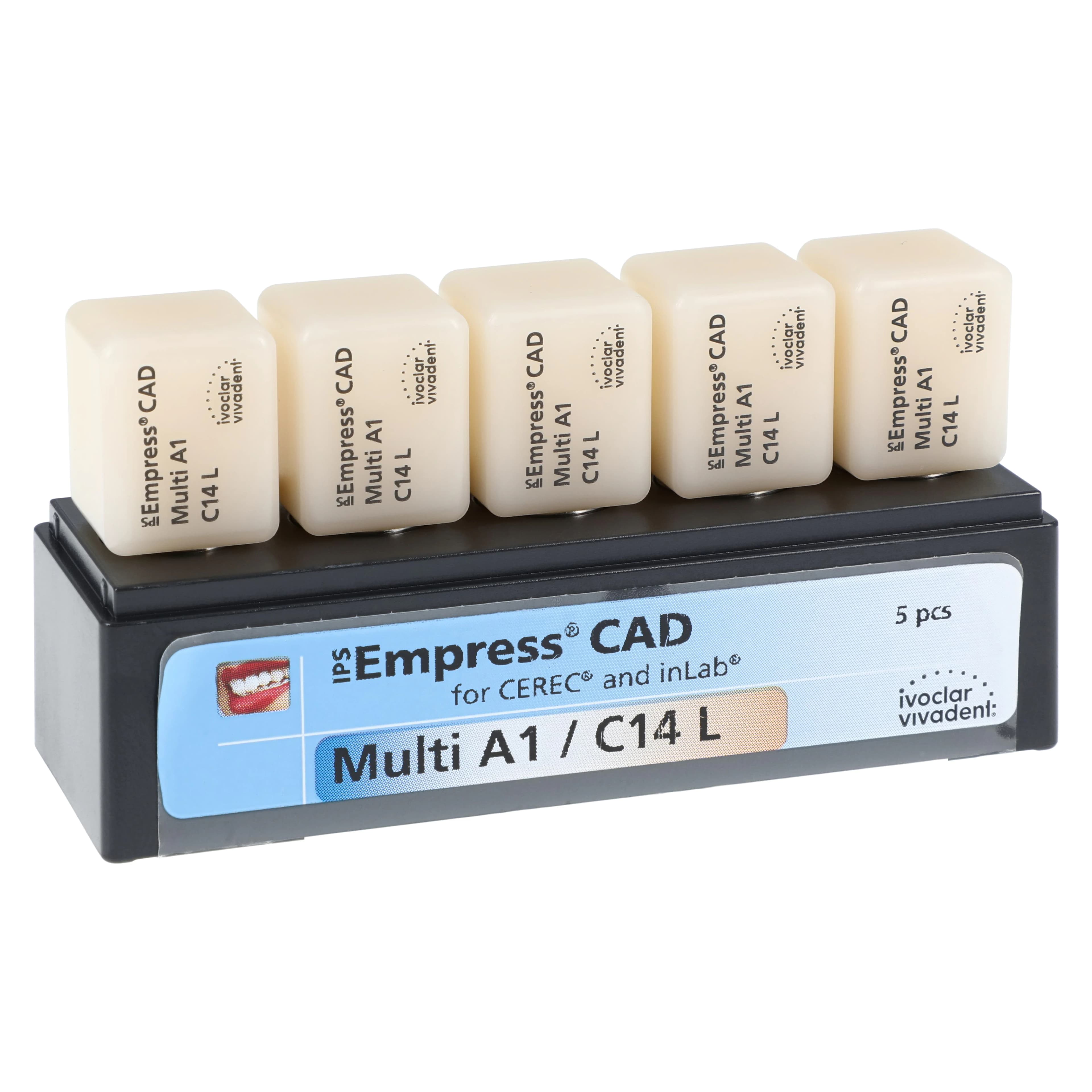 IPS Empress CAD Multi Leucite Glass-Ceramic Milling Blocks, Shade A1, Size C14L, for CEREC/inLab, 5/Box thumbnail 3