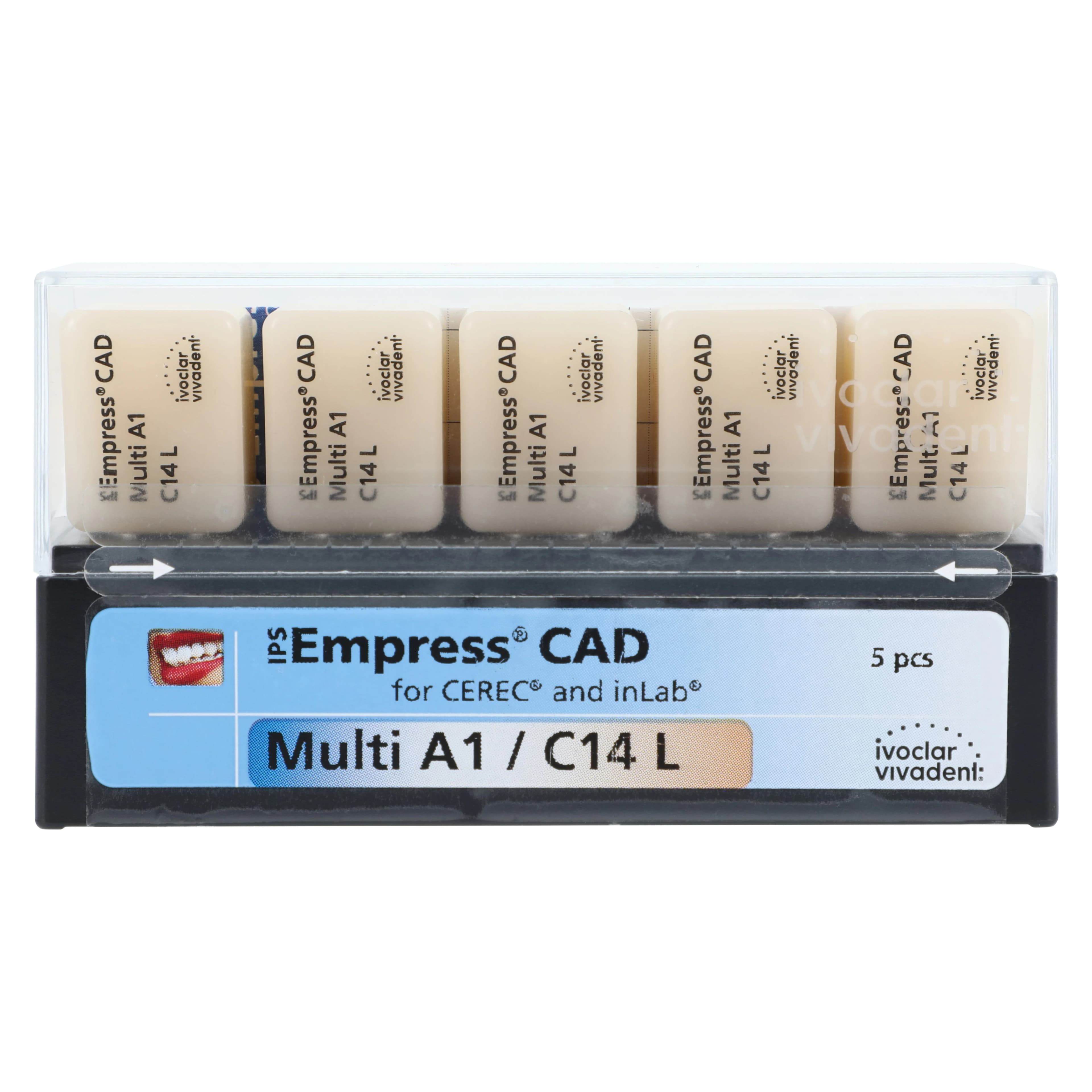 IPS Empress CAD Multi Leucite Glass-Ceramic Milling Blocks, Shade A1, Size C14L, for CEREC/inLab, 5/Box thumbnail 4