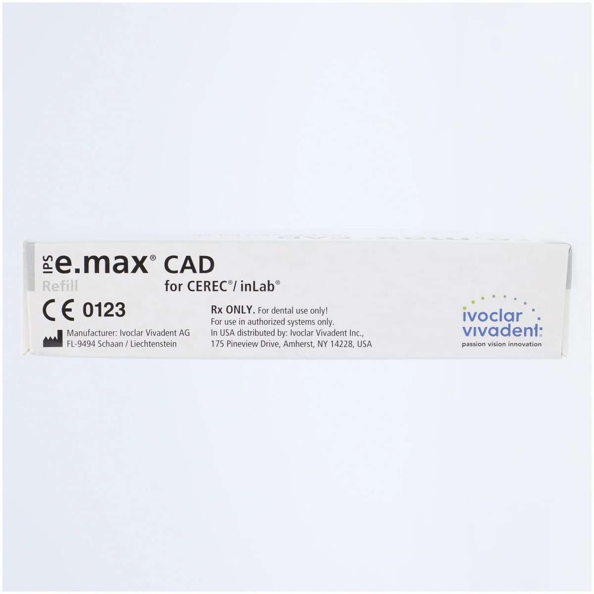 IPS e.max CAD HT (High Translucency) Lithium Disilicate Milling Blocks, Size B40L, Shade A3.5, 3/Pkg thumbnail 3