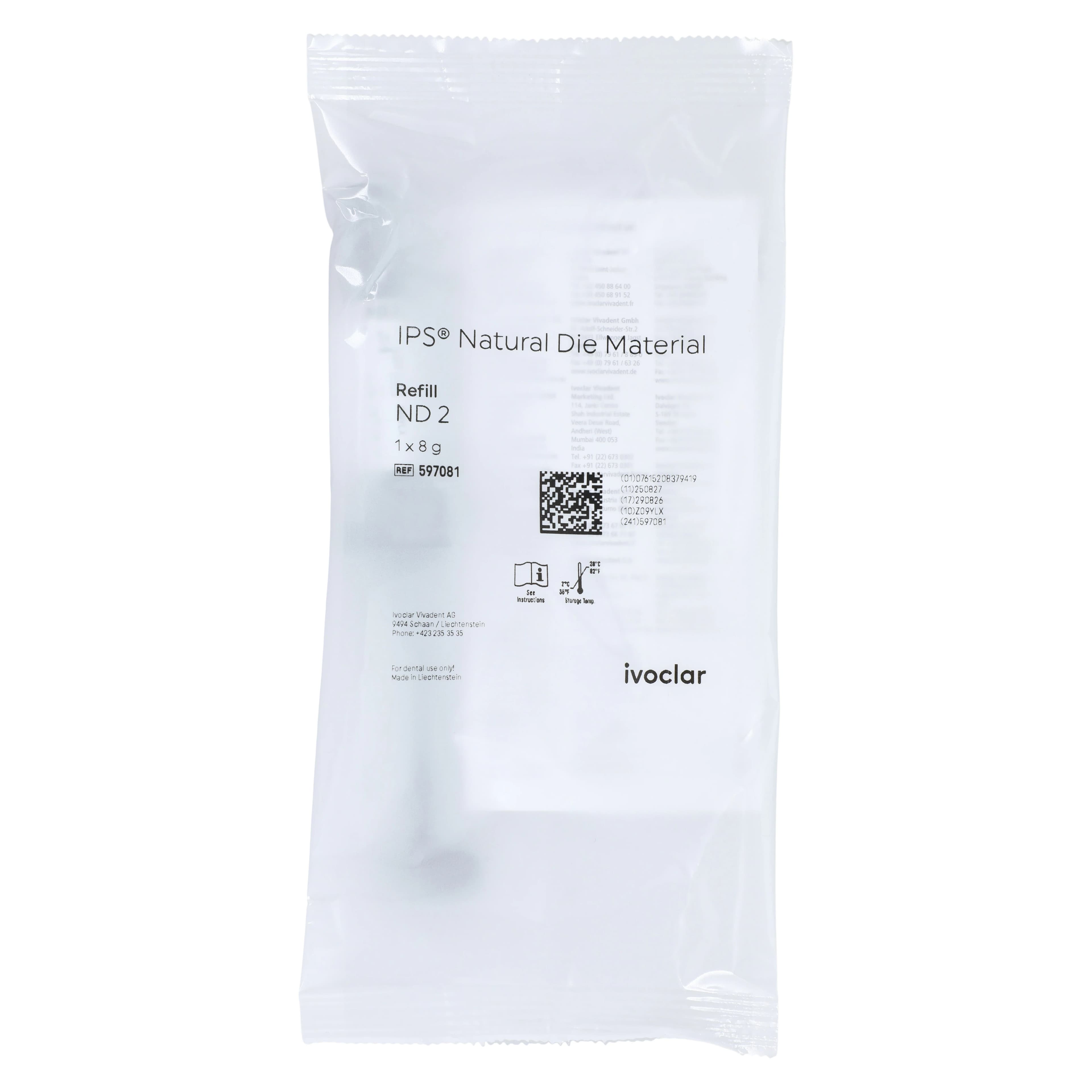 IPS Natural Die Material Syringe, Shade ND2, 8g Refill - -ND2 IPS Die Material Syringe 8g - Image 1