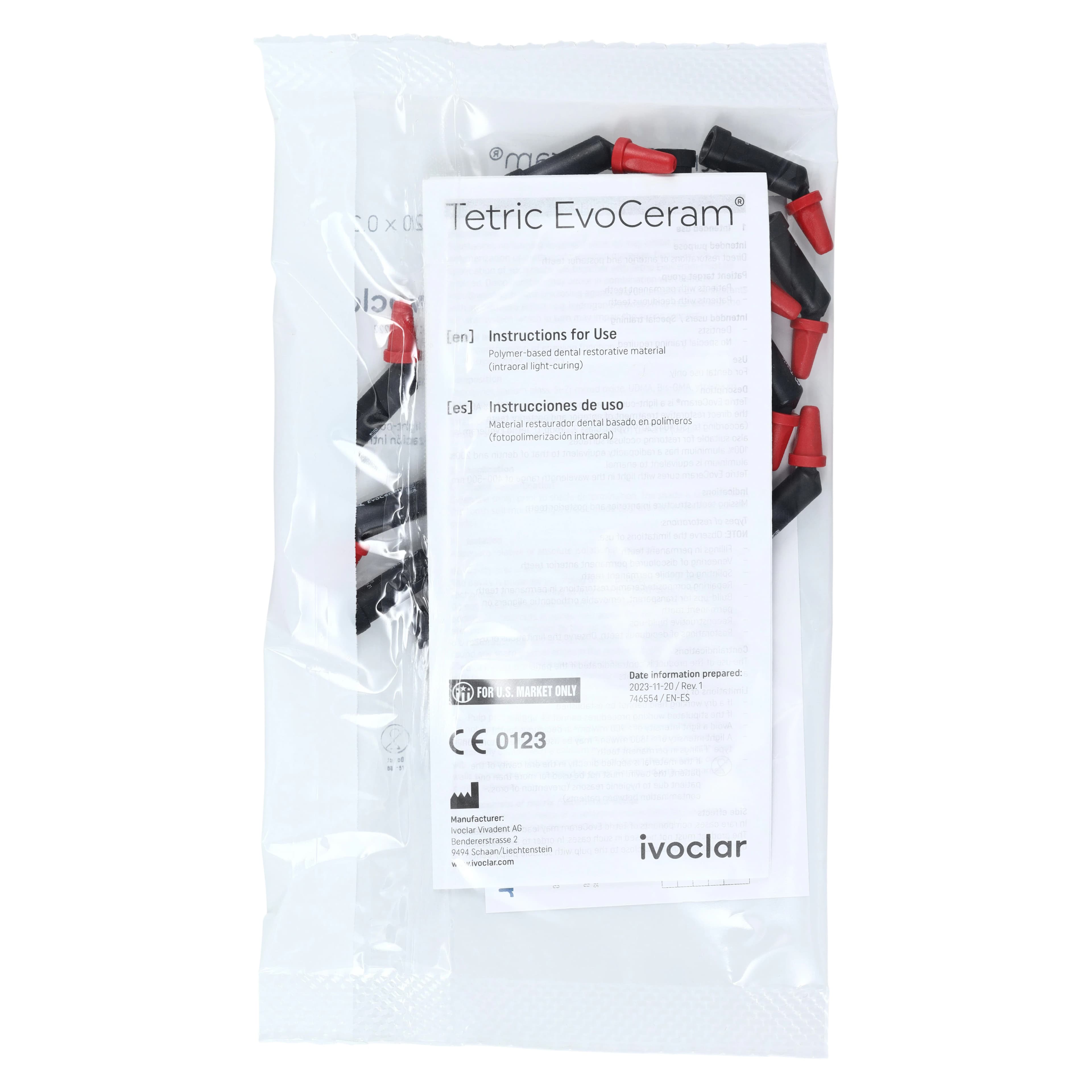 Tetric EvoCeram Nanohybrid Composite, Shade A3, Cavifil Refill, 0.2 g, 20/Pack, 590333US thumbnail 3