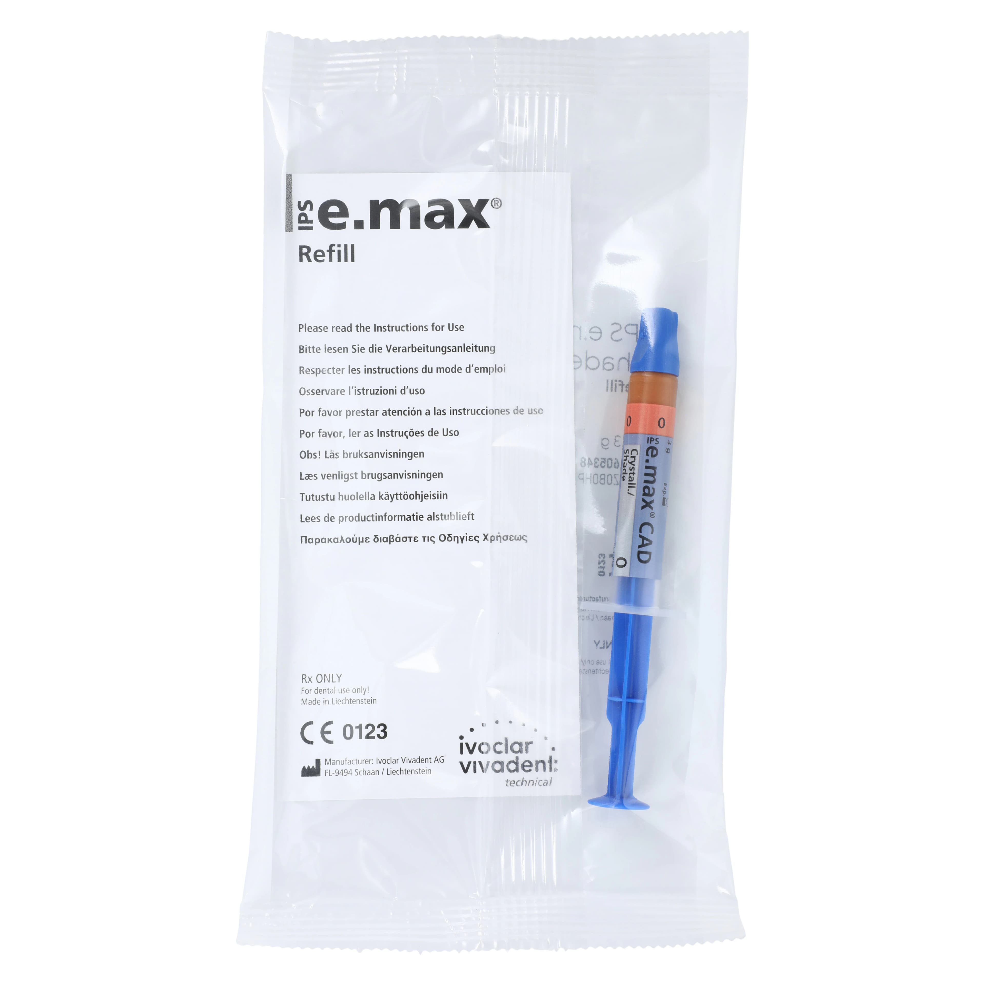 IPS e.max CAD Crystall Shade 0, 3g Syringe Refill thumbnail 2