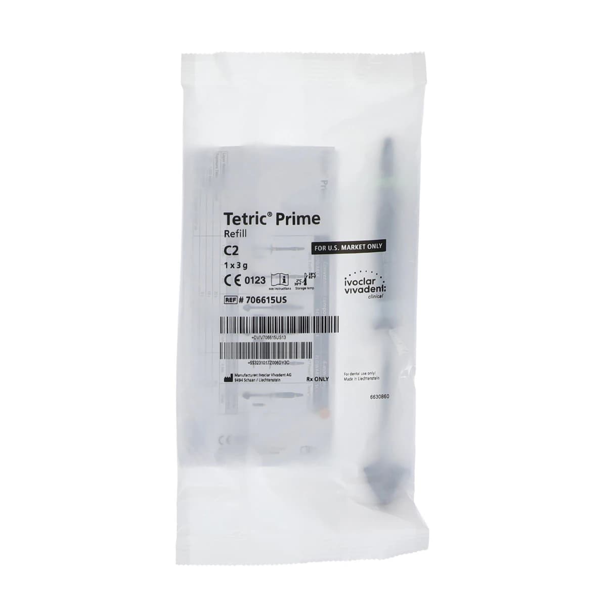 Ivoclar Tetric Prime Universal Composite Syringe Refill, Shade C2, 3g, 1/Pk, 706615WW - Tetric Prime 3 gm Syringe Refill, Shade C2, 1/Pk - Image 1