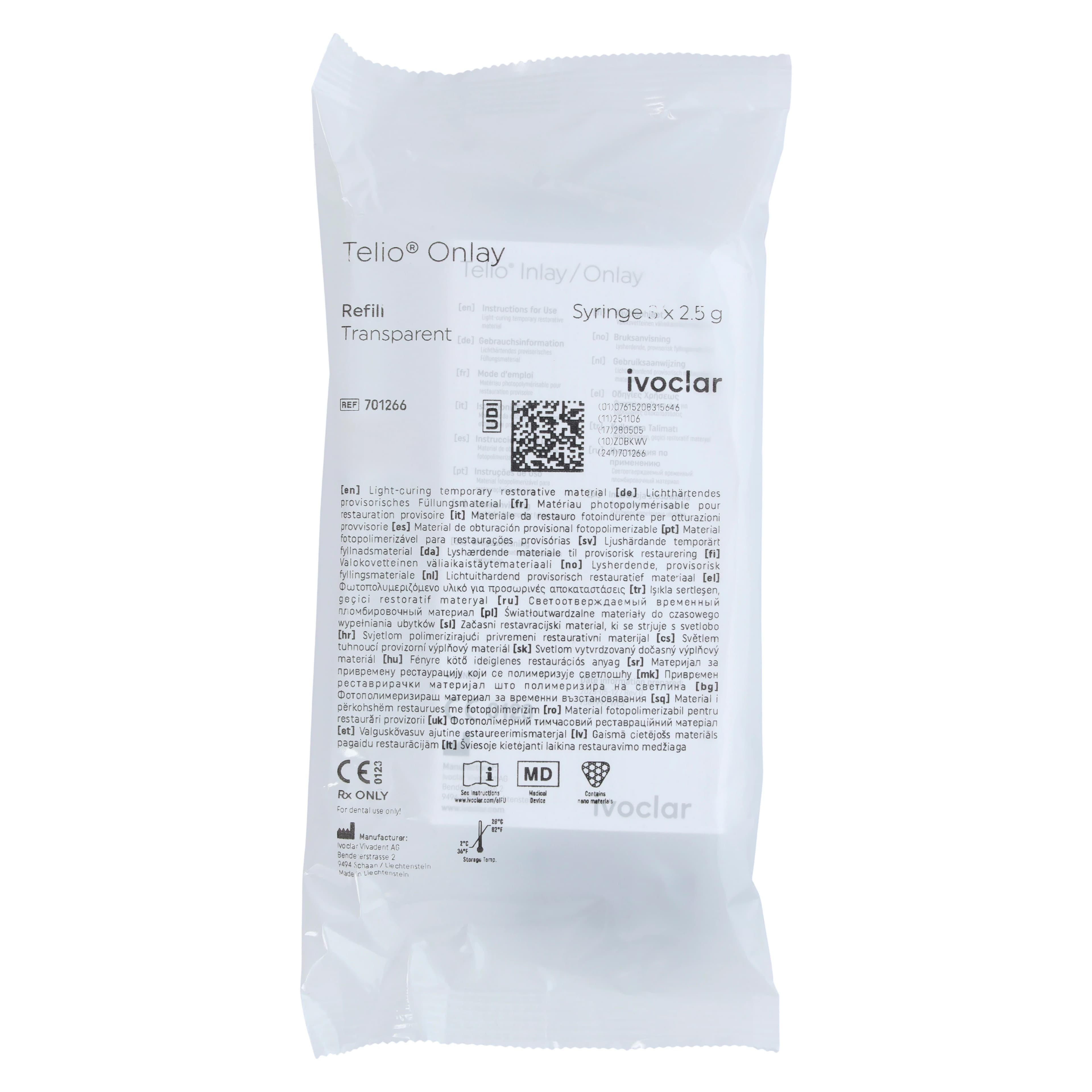 Telio CS Onlay Syringe Refill, Transparent, 2.5 g, Pack of 3, 701266 thumbnail 2
