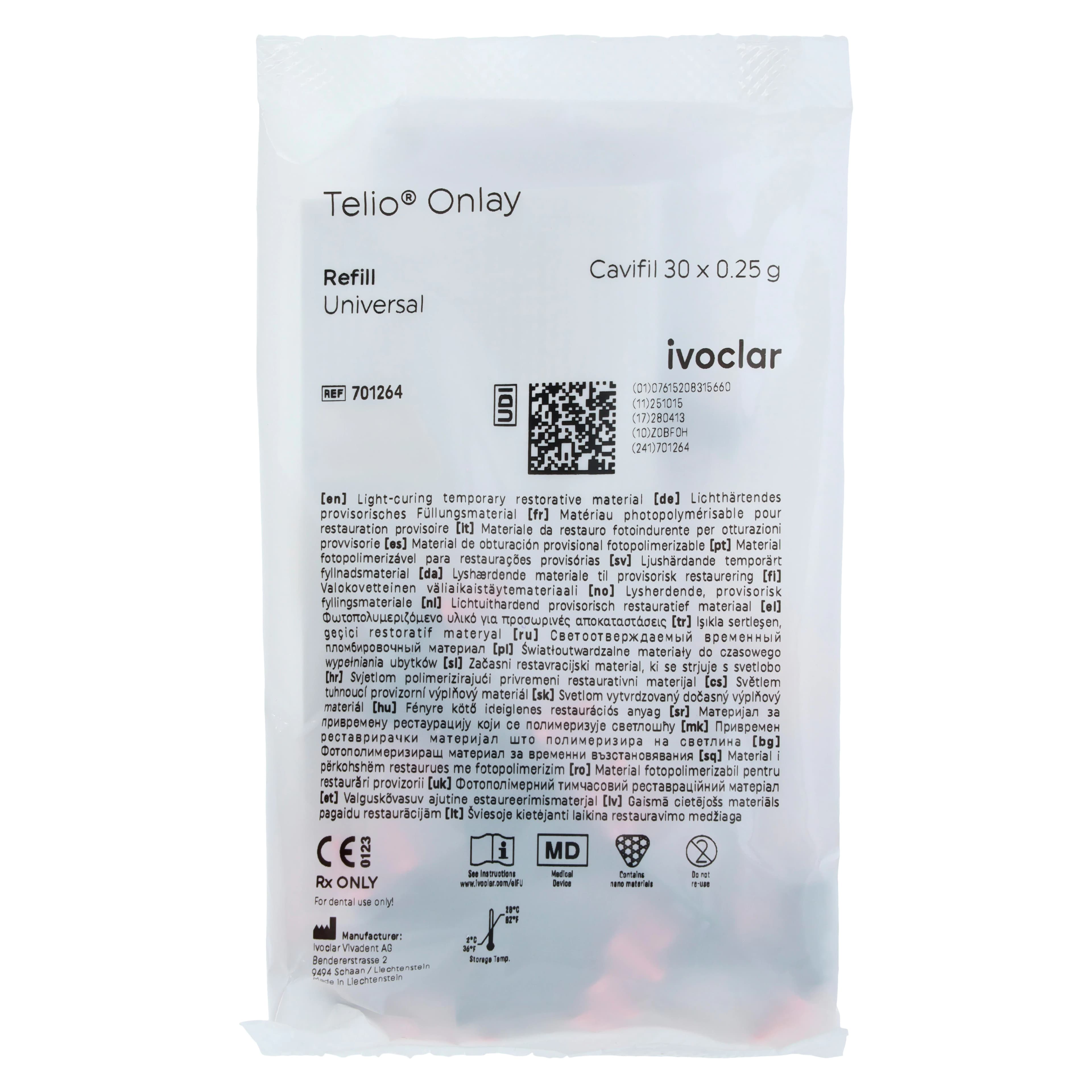 Telio CS Onlay Refill Cavifil, Universal, 0.25 g, 30/Pkg, 701264 thumbnail 2