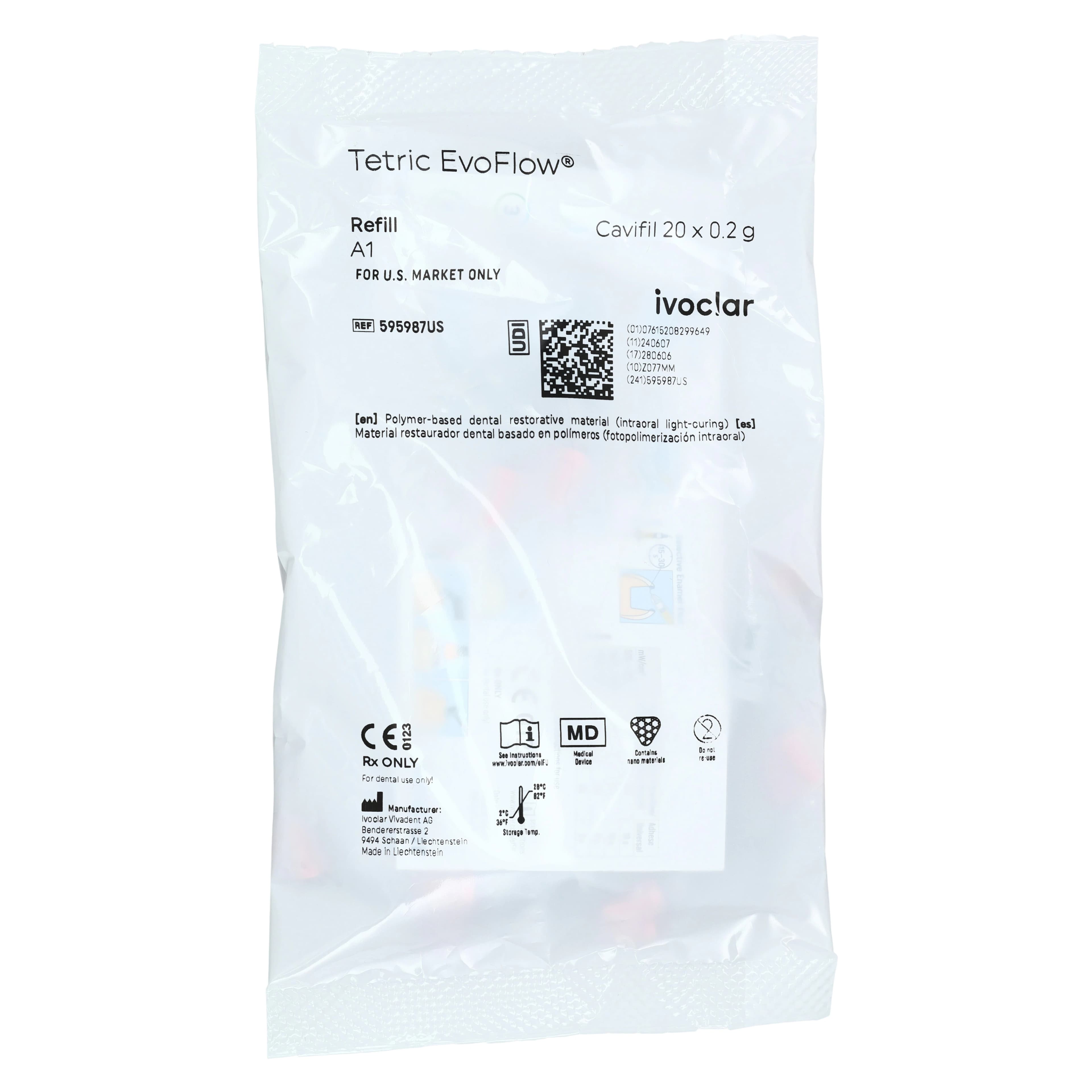 Tetric EvoFlow Flowable Composite Refill, Shade A1, 0.2 g Cavifil, 20/Pkg, 595987US thumbnail 2