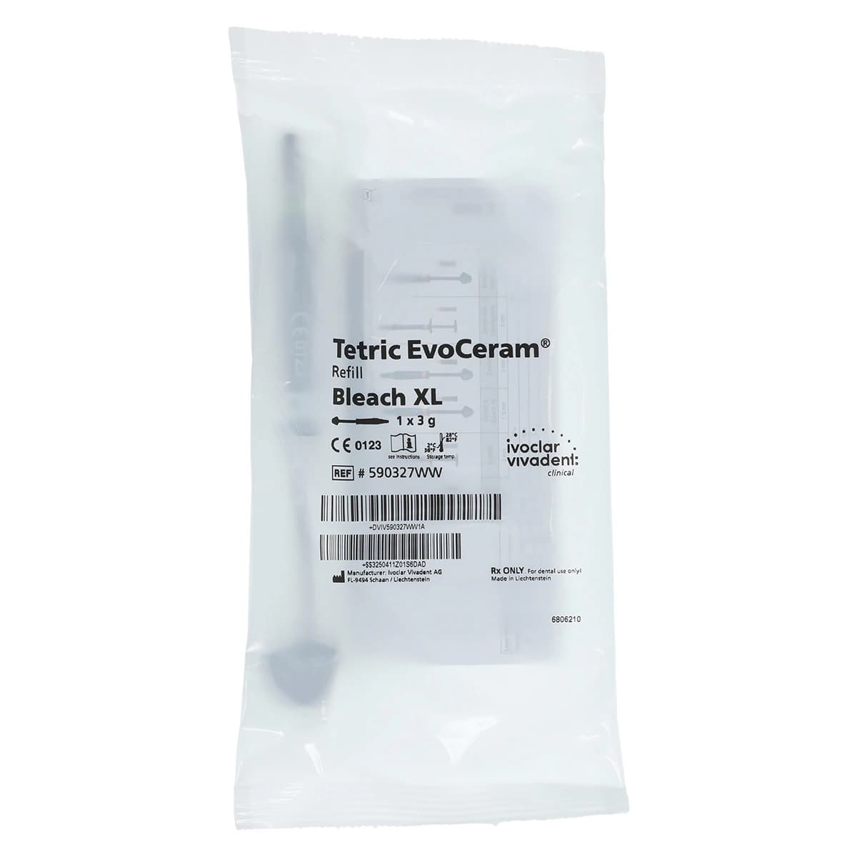 Tetric EvoCeram Nanohybrid Composite Syringe Refill, Bleach XL Shade, 3g, 590327WW - Tetric EvoCeram Bleach Shade XL 3g Syringe Refill - Image 1