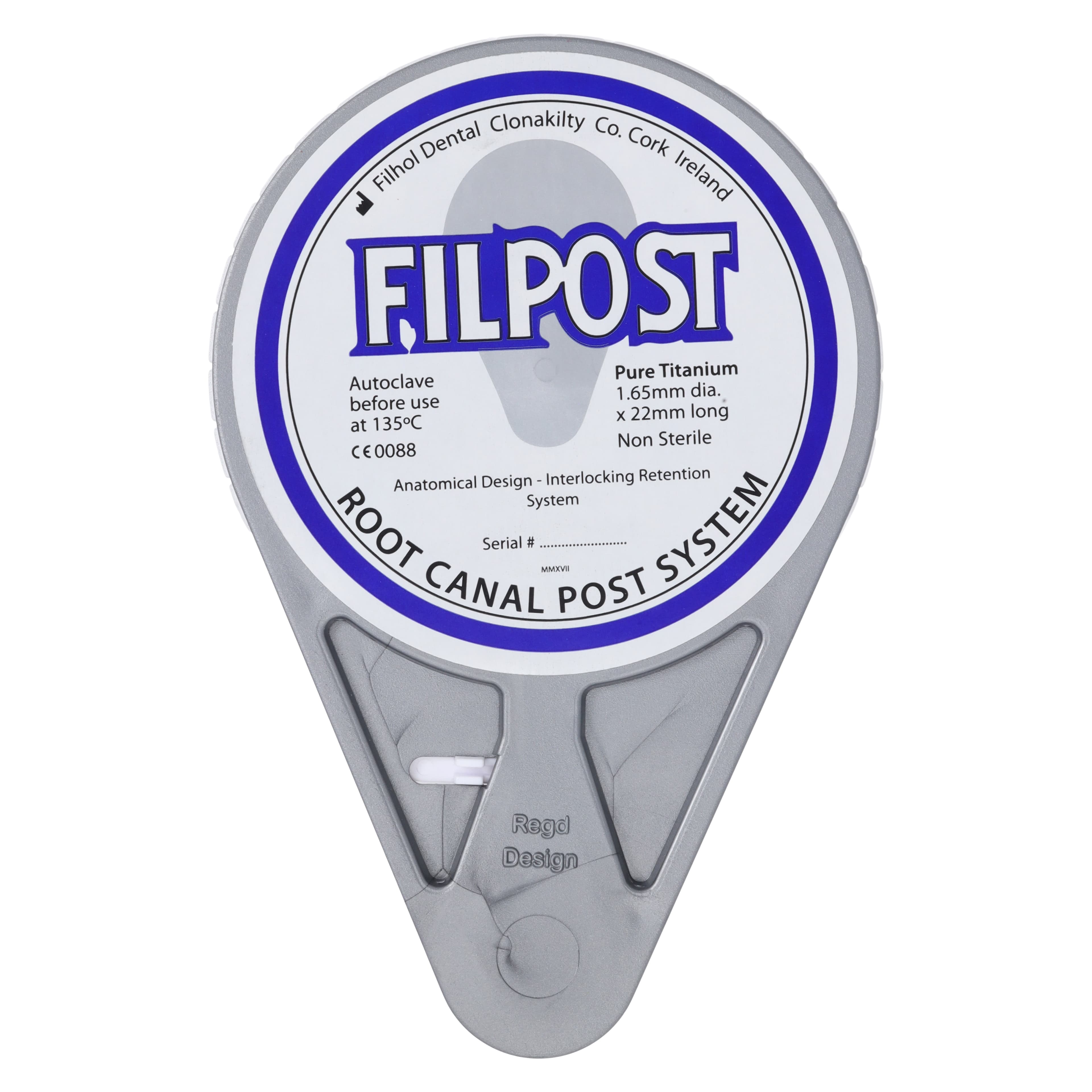Filpost Titanium Prefabricated Post, Standard Pack, 1.65mm x 22mm, Blue, 20/Pk, POS143 thumbnail 2